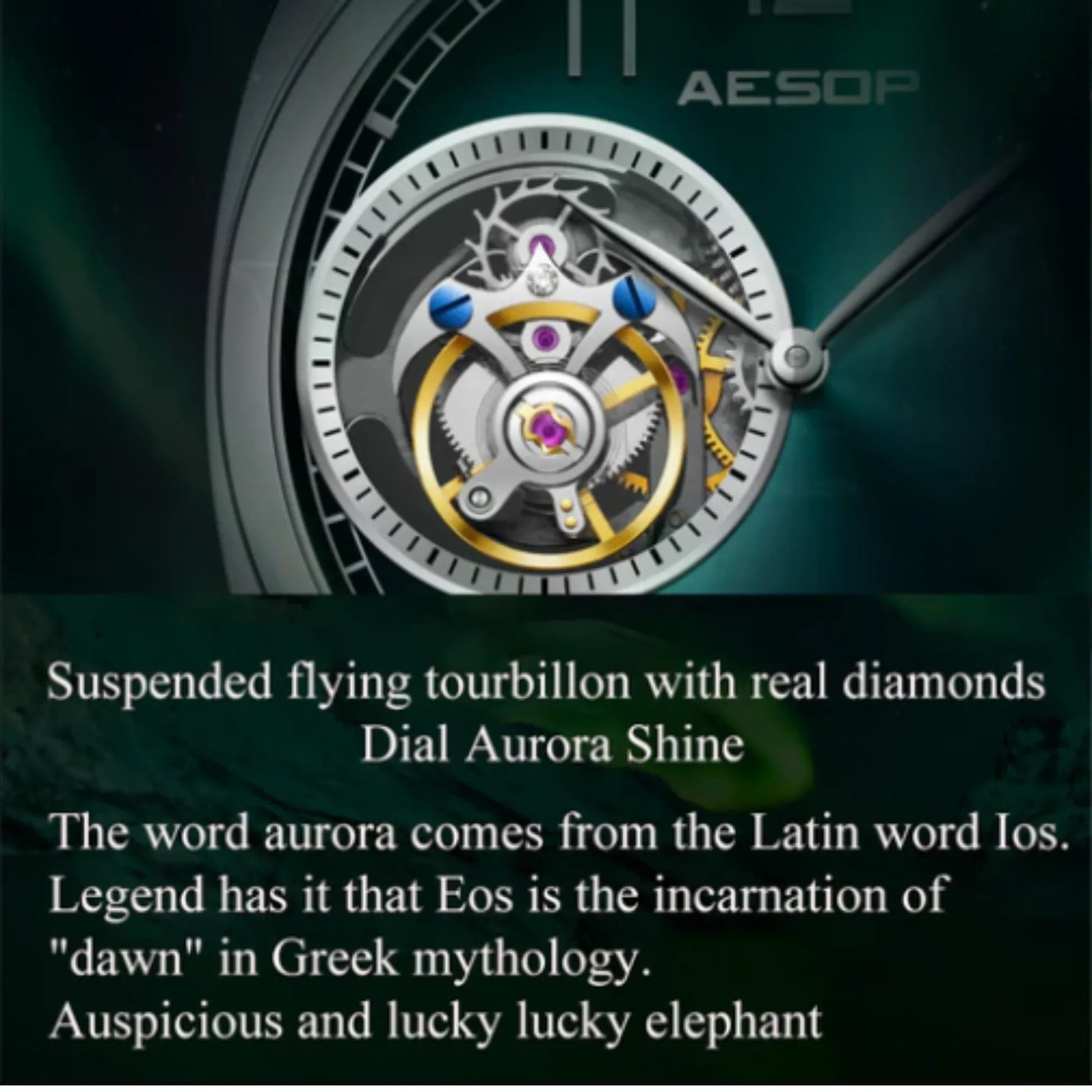AESOP 9 Clock Original Diamond Tourbillon Movement 7056 - DREAM WATCHES