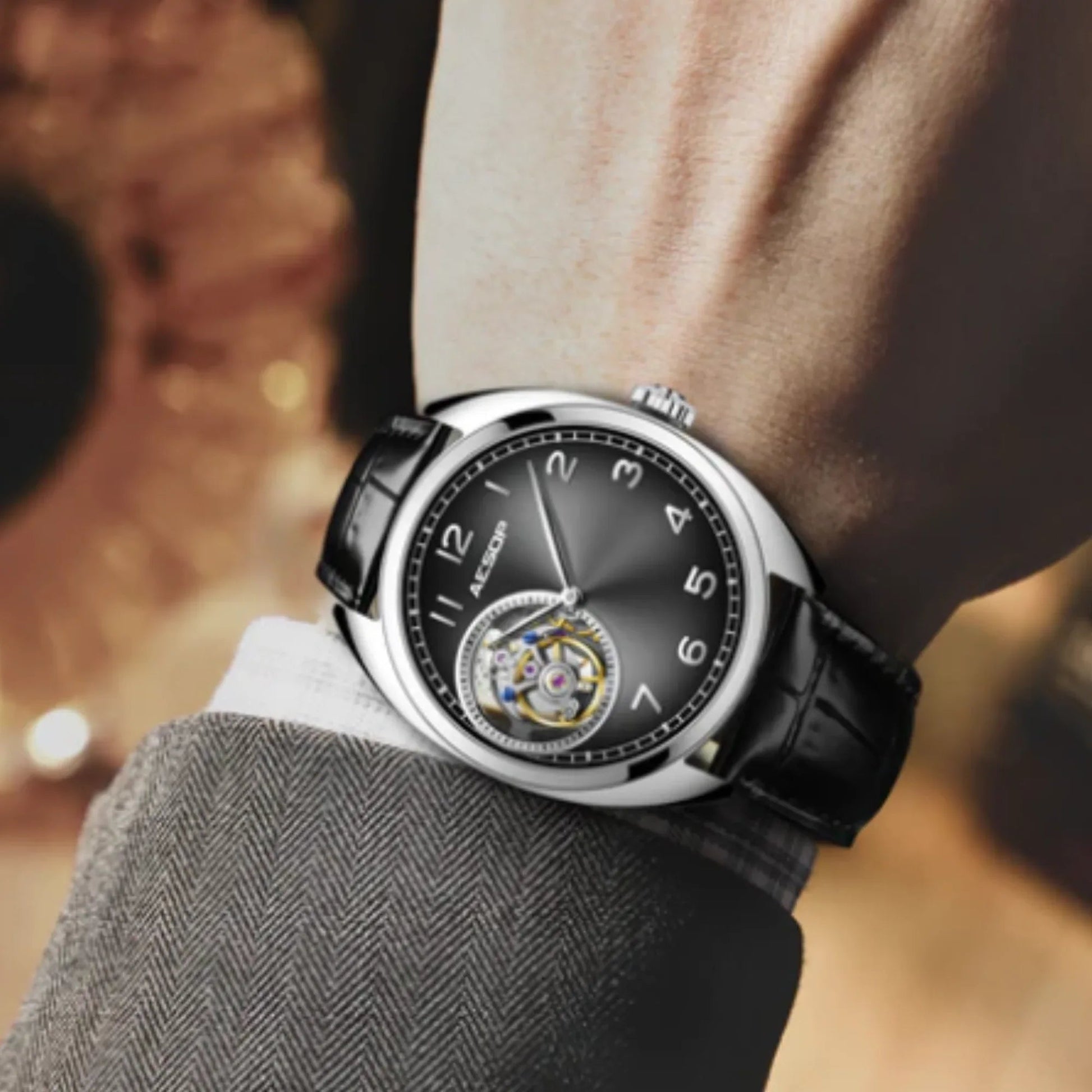 AESOP 9 Clock Original Diamond Tourbillon Movement 7056 - DREAM WATCHES