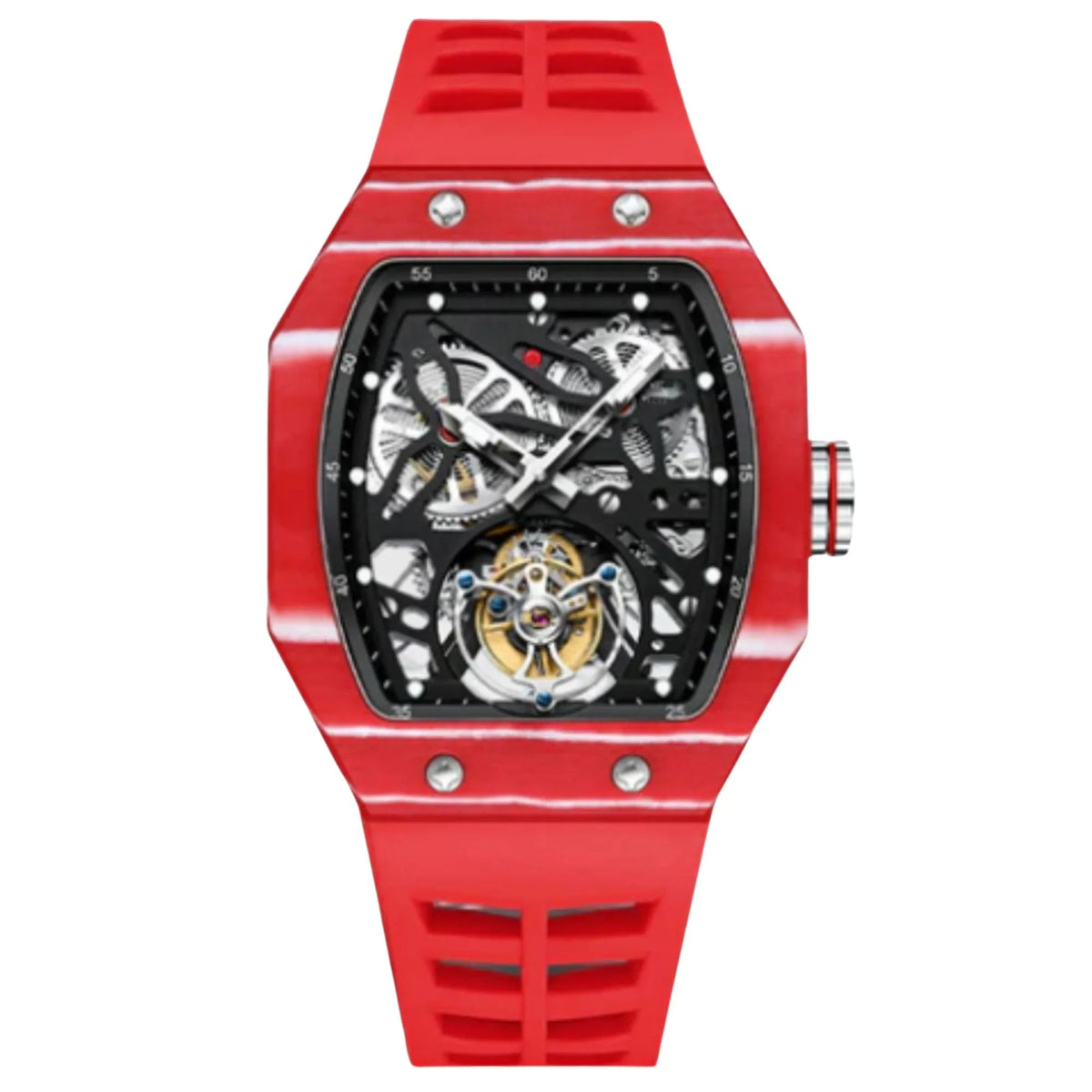 AESOP Carbon Fiber Bezel Tonneau Case Skeleton Tourbillon Watch 7036 aesop-carbon-fiber-bezel-tonneau-case-skeleton-tourbillon-watch-7036