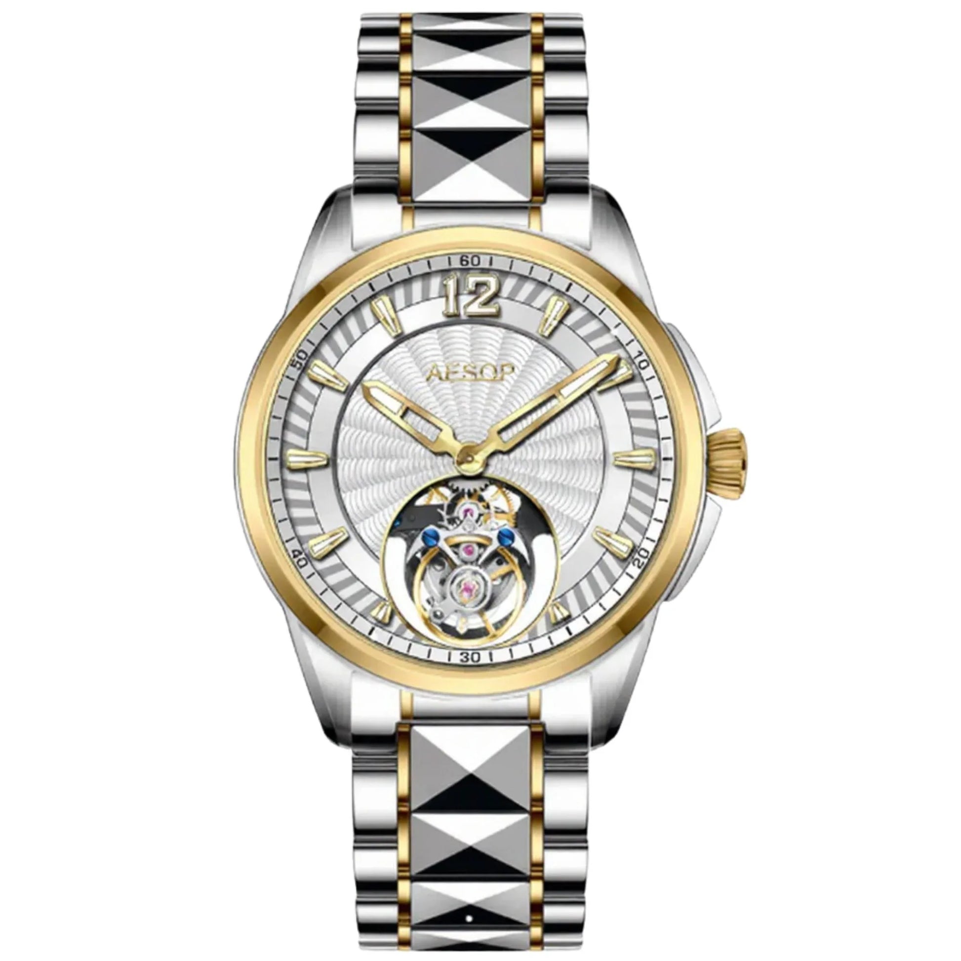 Aesop Classic Automatic Tourbillon Men Watch Self Wind Luxury Wristwatch 7096 - DREAM WATCHES