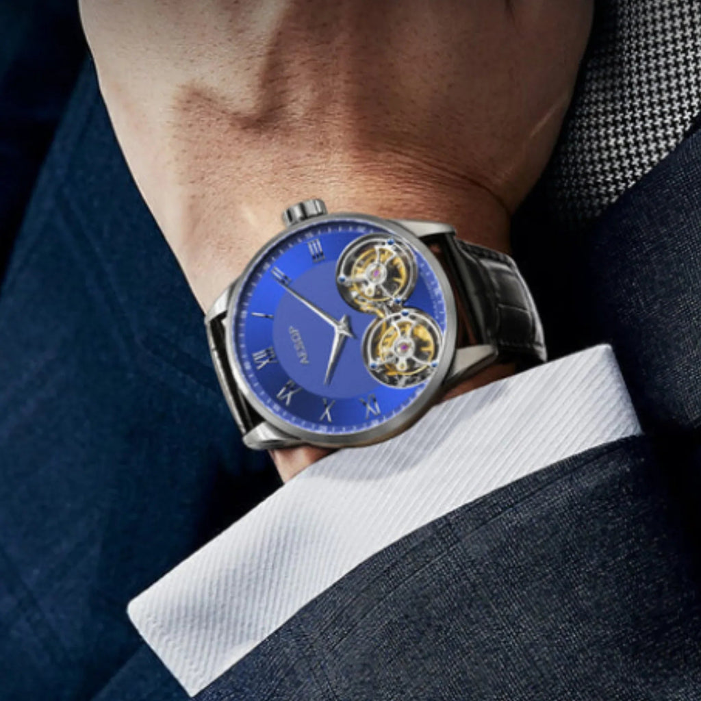 Aesop Double Tourbillon Sapphire 316l Stainless Steel Watch 7026 - DREAM WATCHES