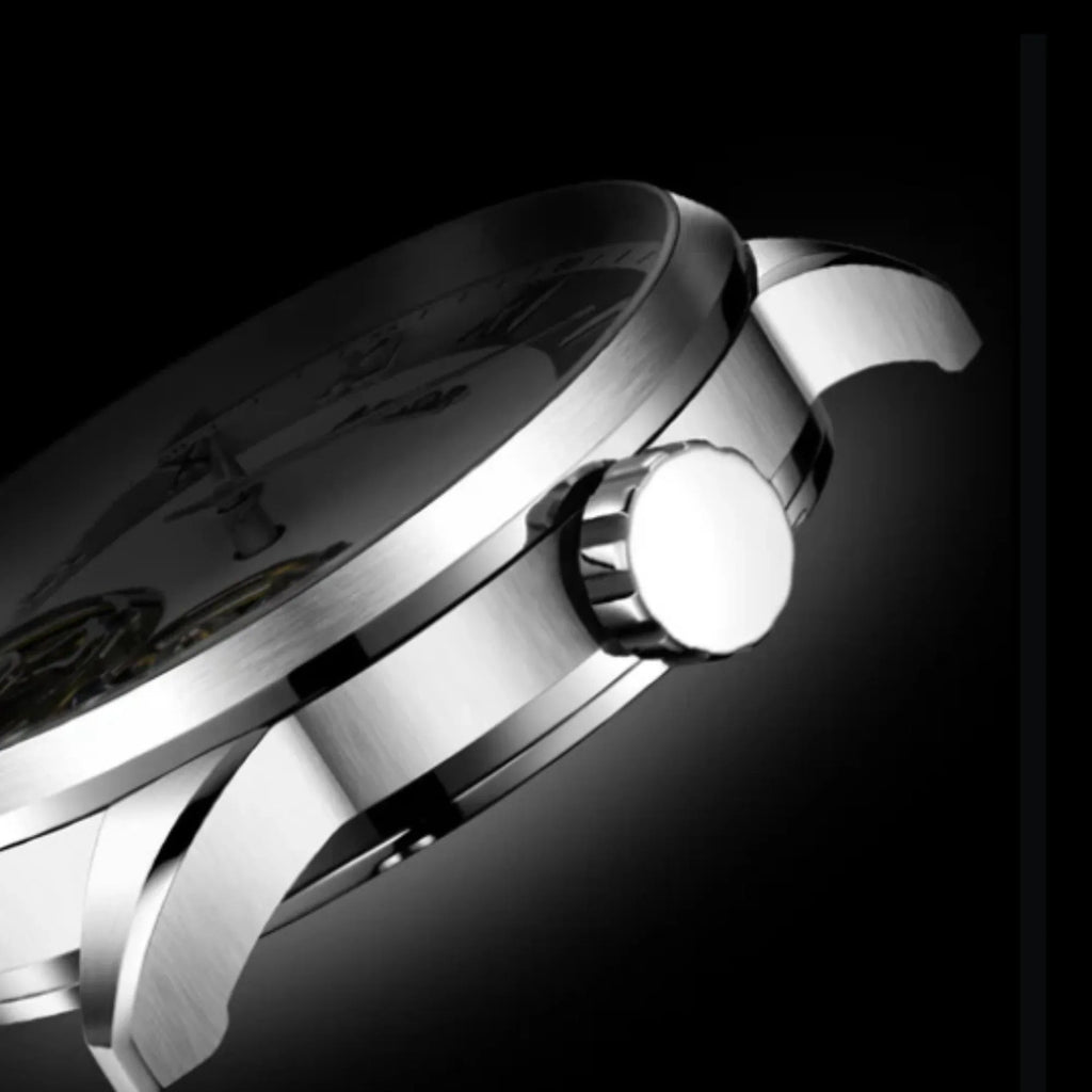 Aesop Double Tourbillon Sapphire 316l Stainless Steel Watch 7026 - DREAM WATCHES