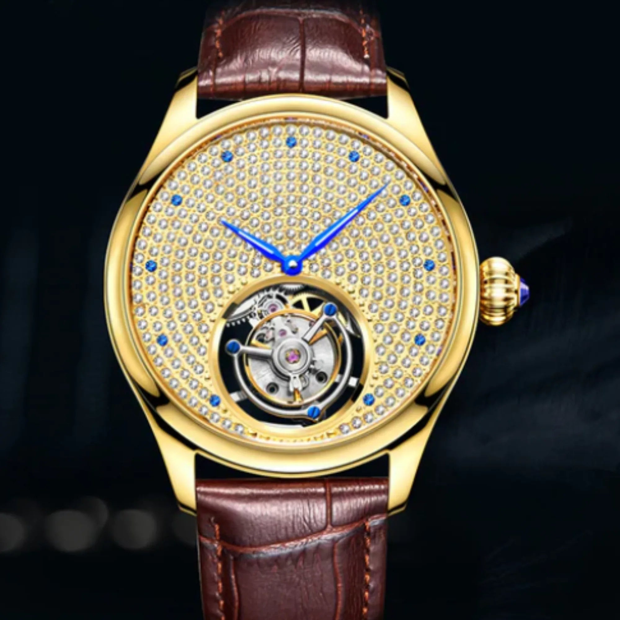 AESOP Full Crystal Dial Tourbillon Watch 7012 - DREAM WATCHES