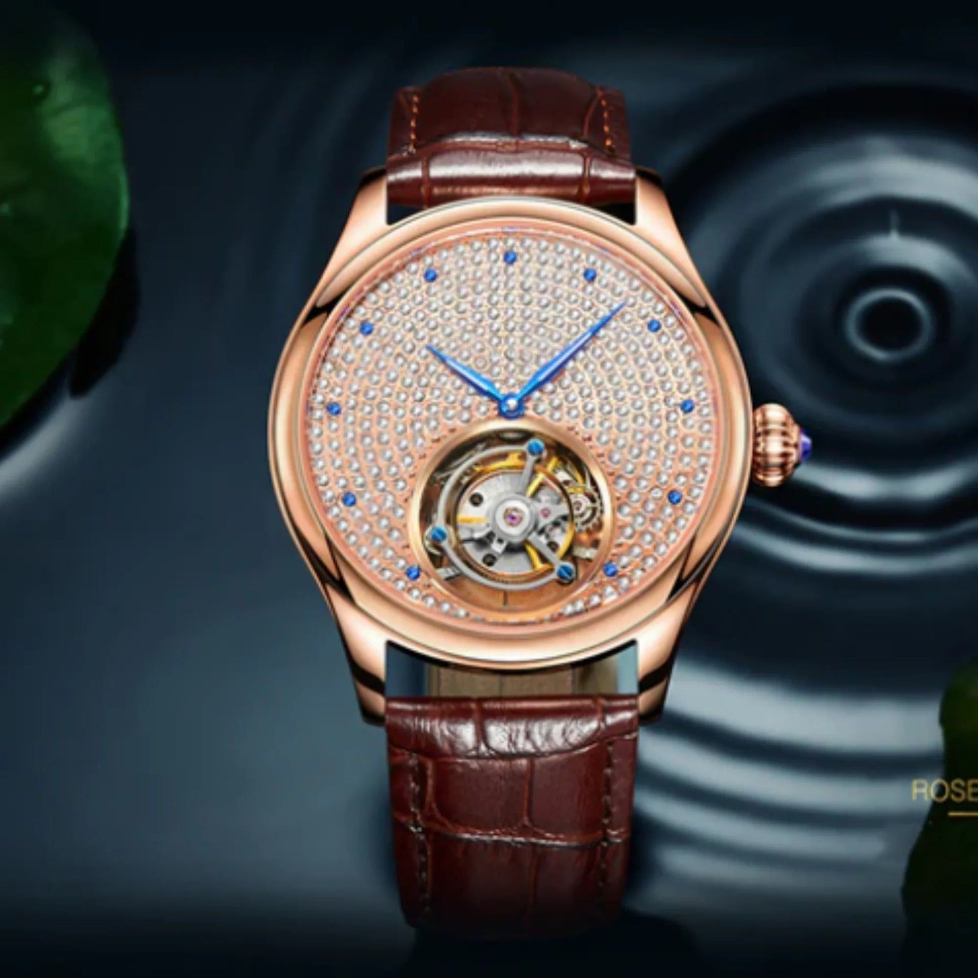 AESOP Full Crystal Dial Tourbillon Watch 7012 - DREAM WATCHES