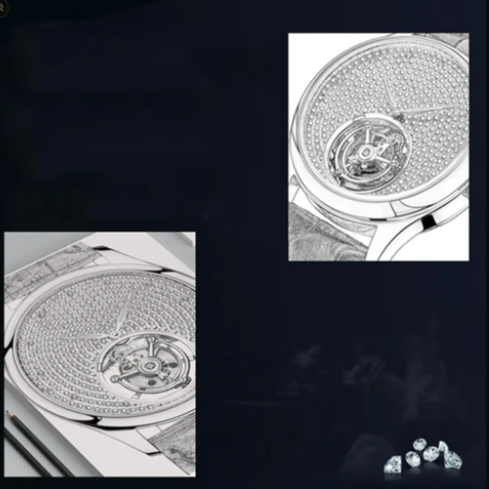 AESOP Full Crystal Dial Tourbillon Watch 7012 - DREAM WATCHES