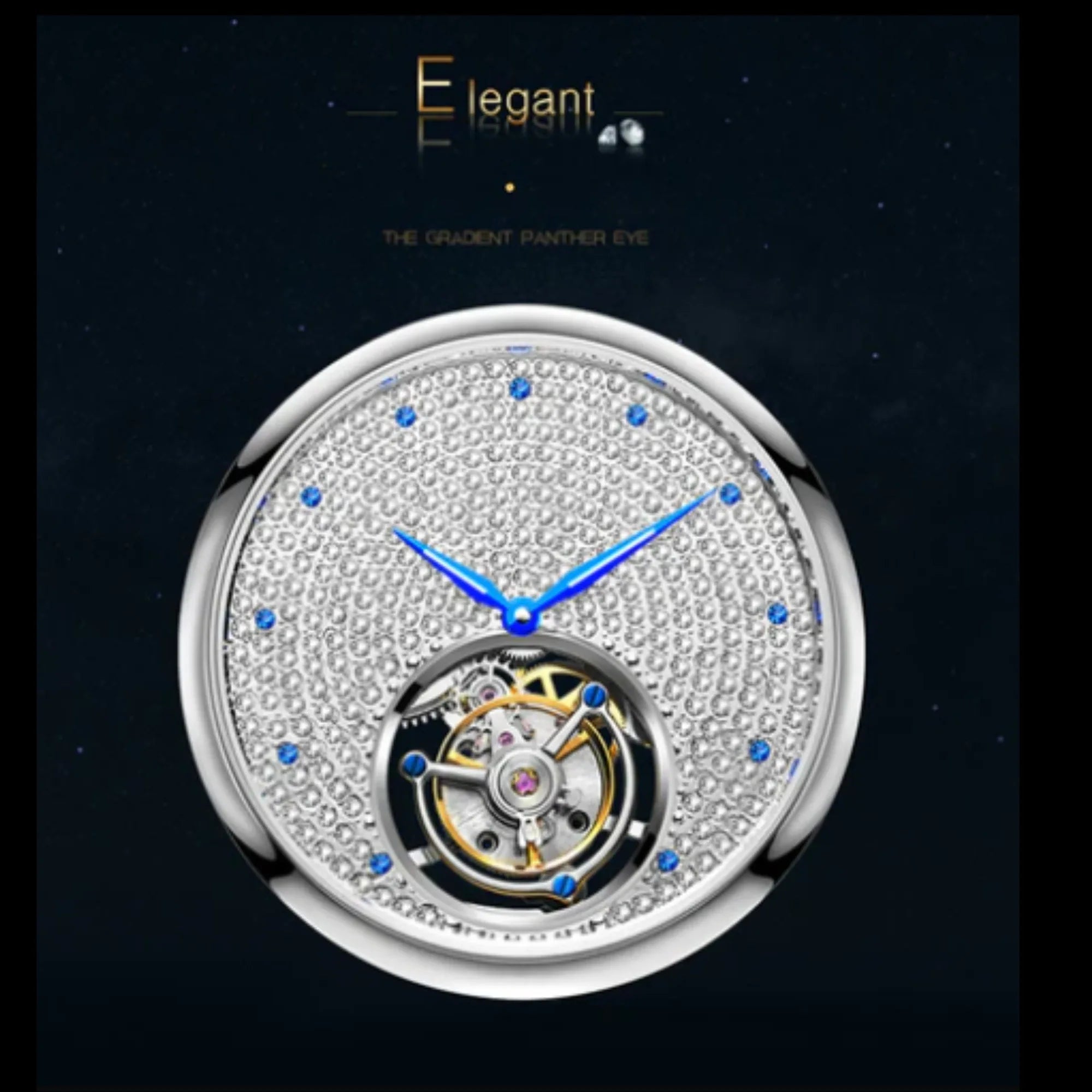 AESOP Full Crystal Dial Tourbillon Watch 7012 - DREAM WATCHES