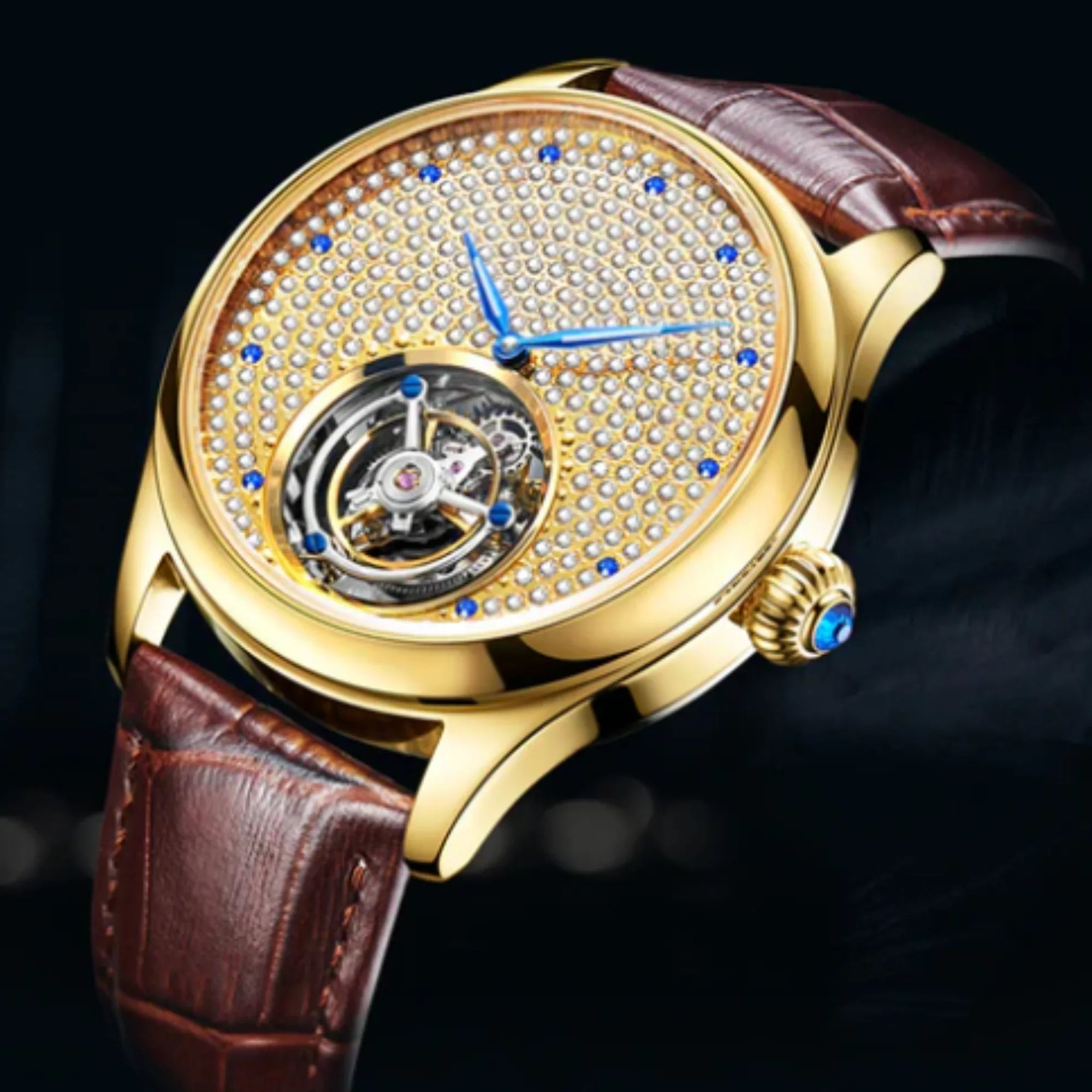 AESOP Full Crystal Dial Tourbillon Watch 7012 - DREAM WATCHES