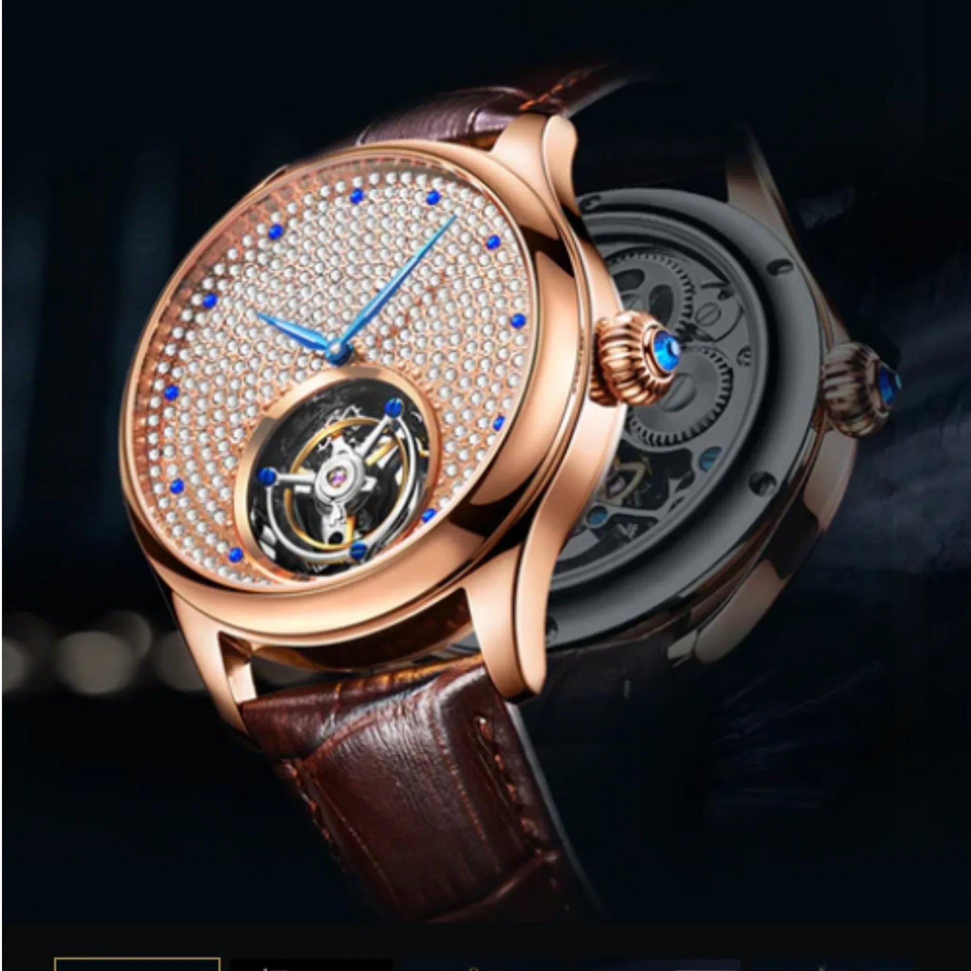 AESOP Full Crystal Dial Tourbillon Watch 7012 - DREAM WATCHES