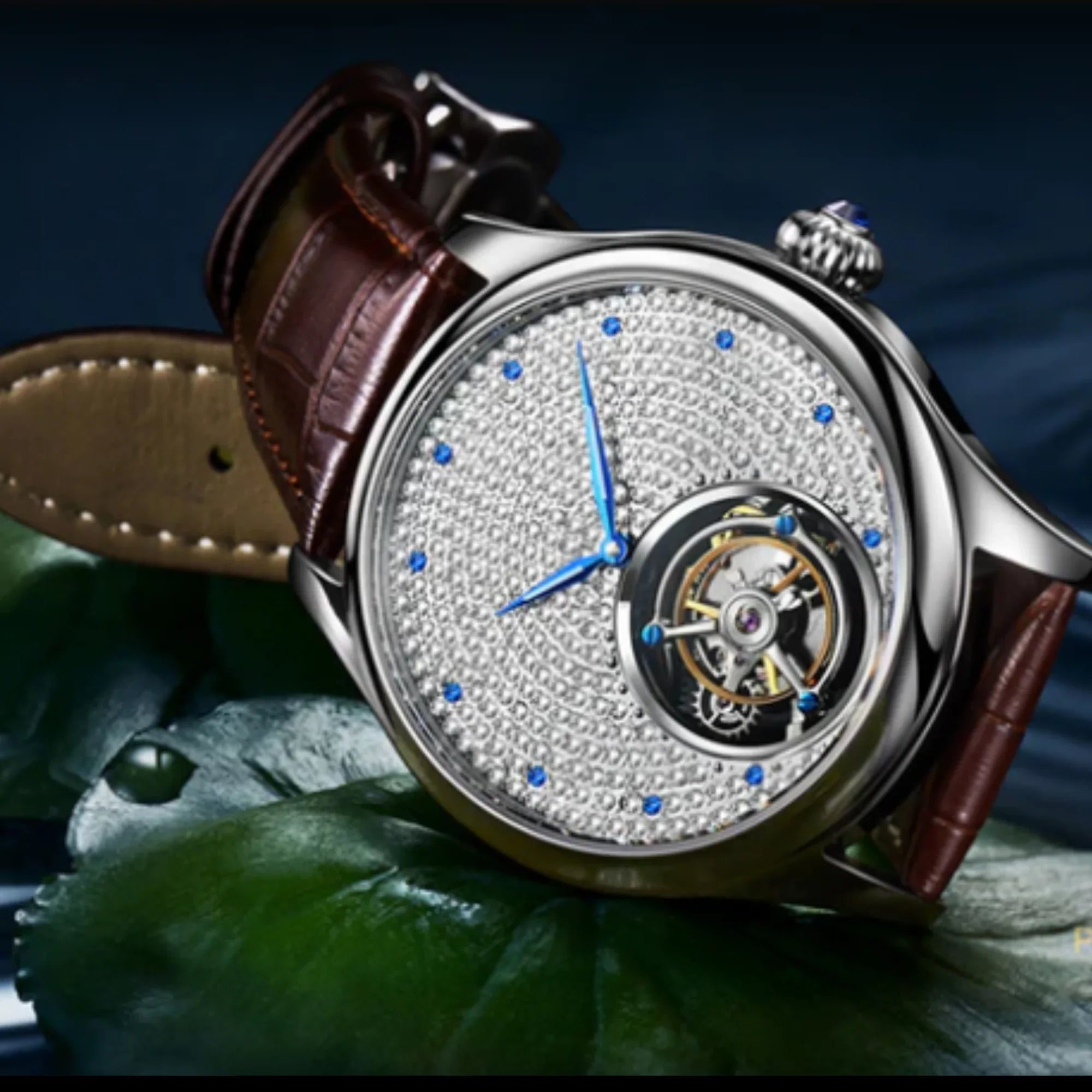 AESOP Full Crystal Dial Tourbillon Watch 7012 - DREAM WATCHES