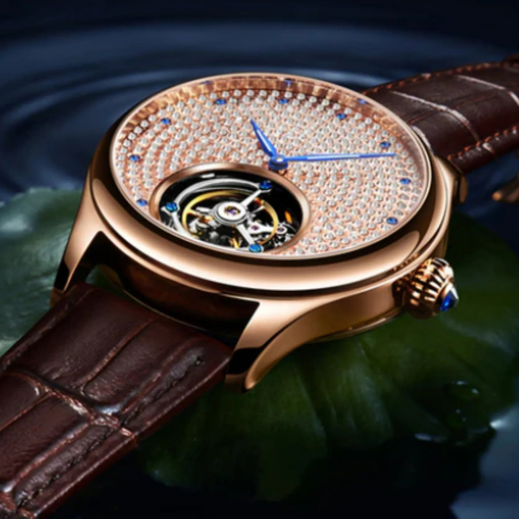 AESOP Full Crystal Dial Tourbillon Watch 7012 - DREAM WATCHES