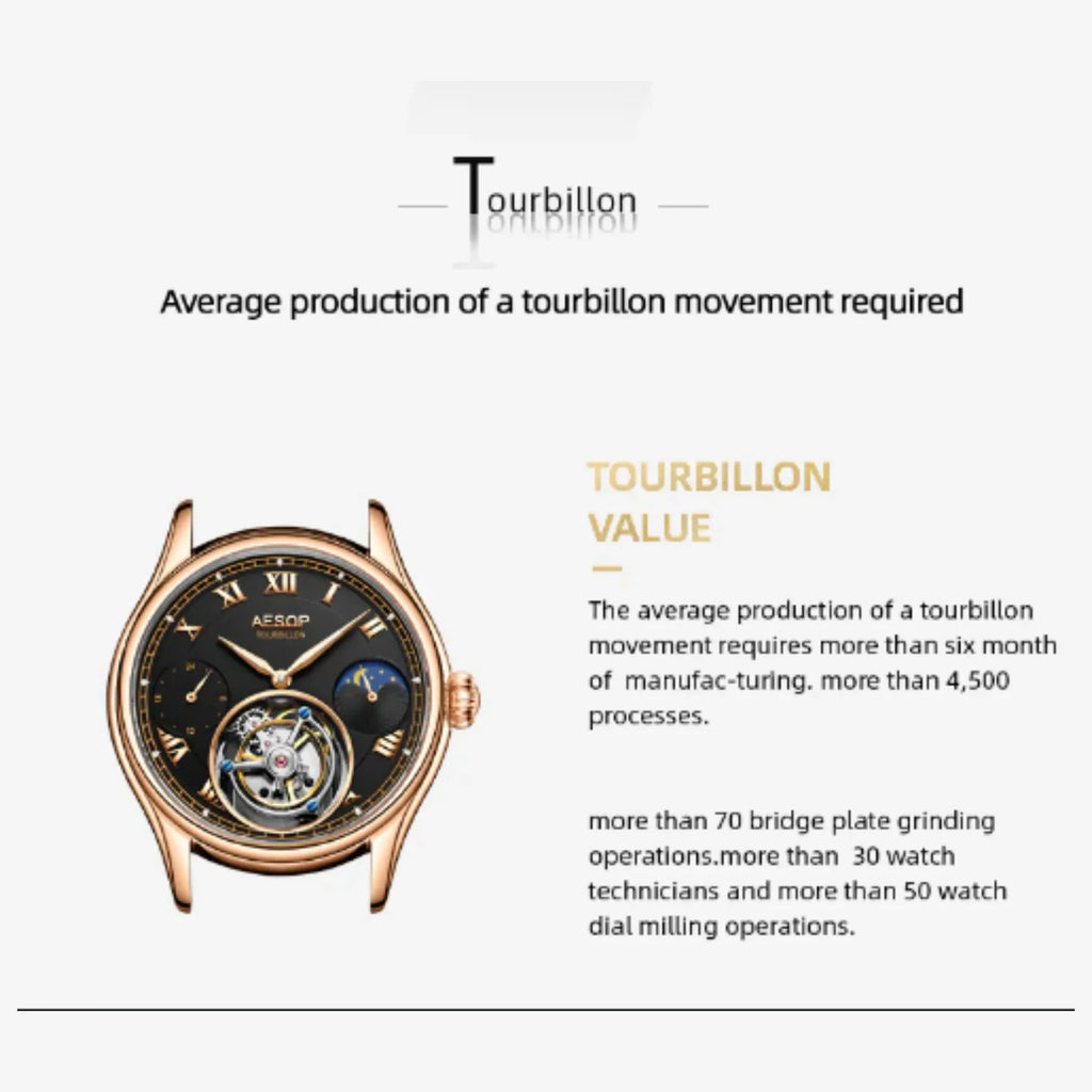 AESOP GMT Multifunction 100% Original Tourbillon 7020 watch - DREAM WATCHES