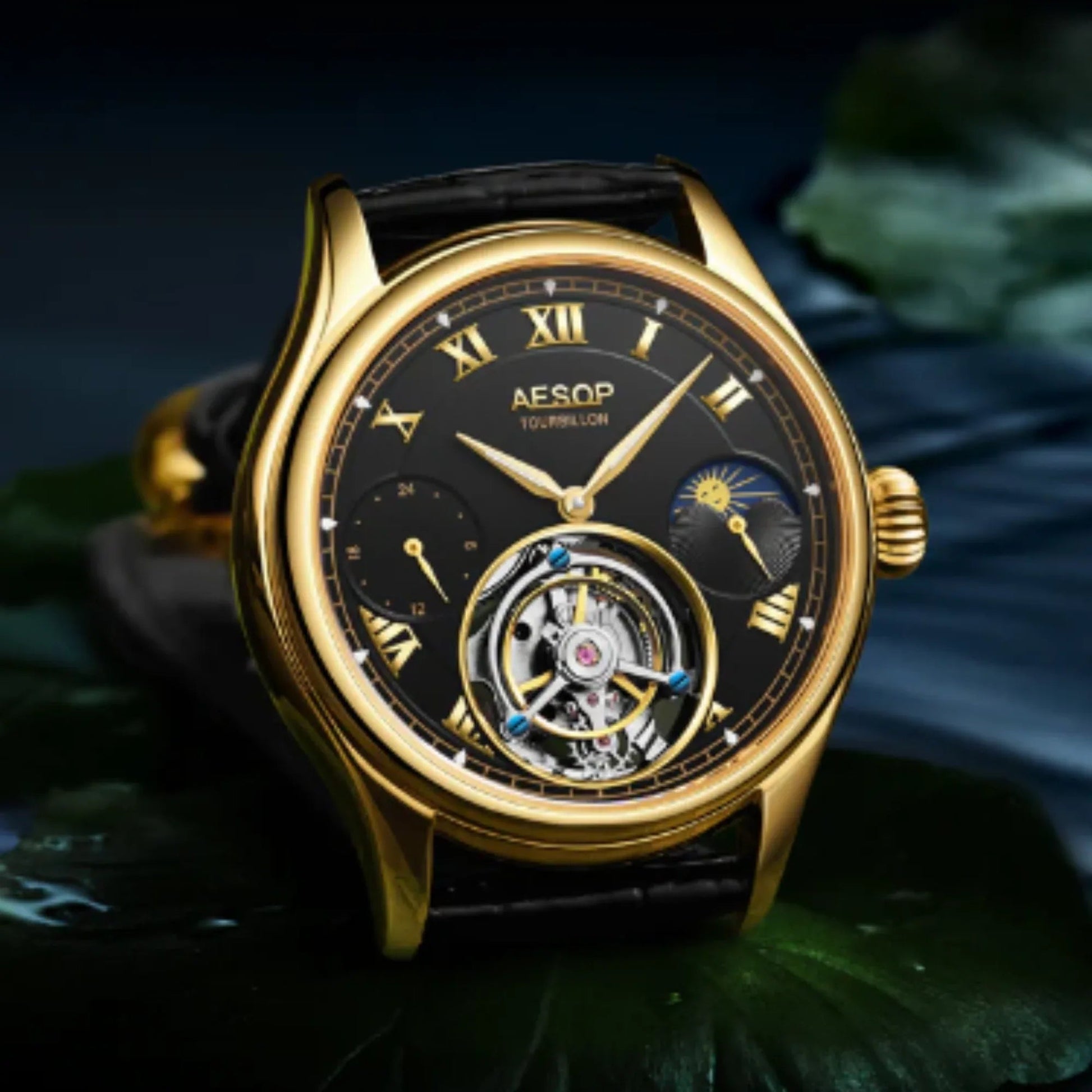 AESOP GMT Multifunction 100% Original Tourbillon 7020 watch - DREAM WATCHES