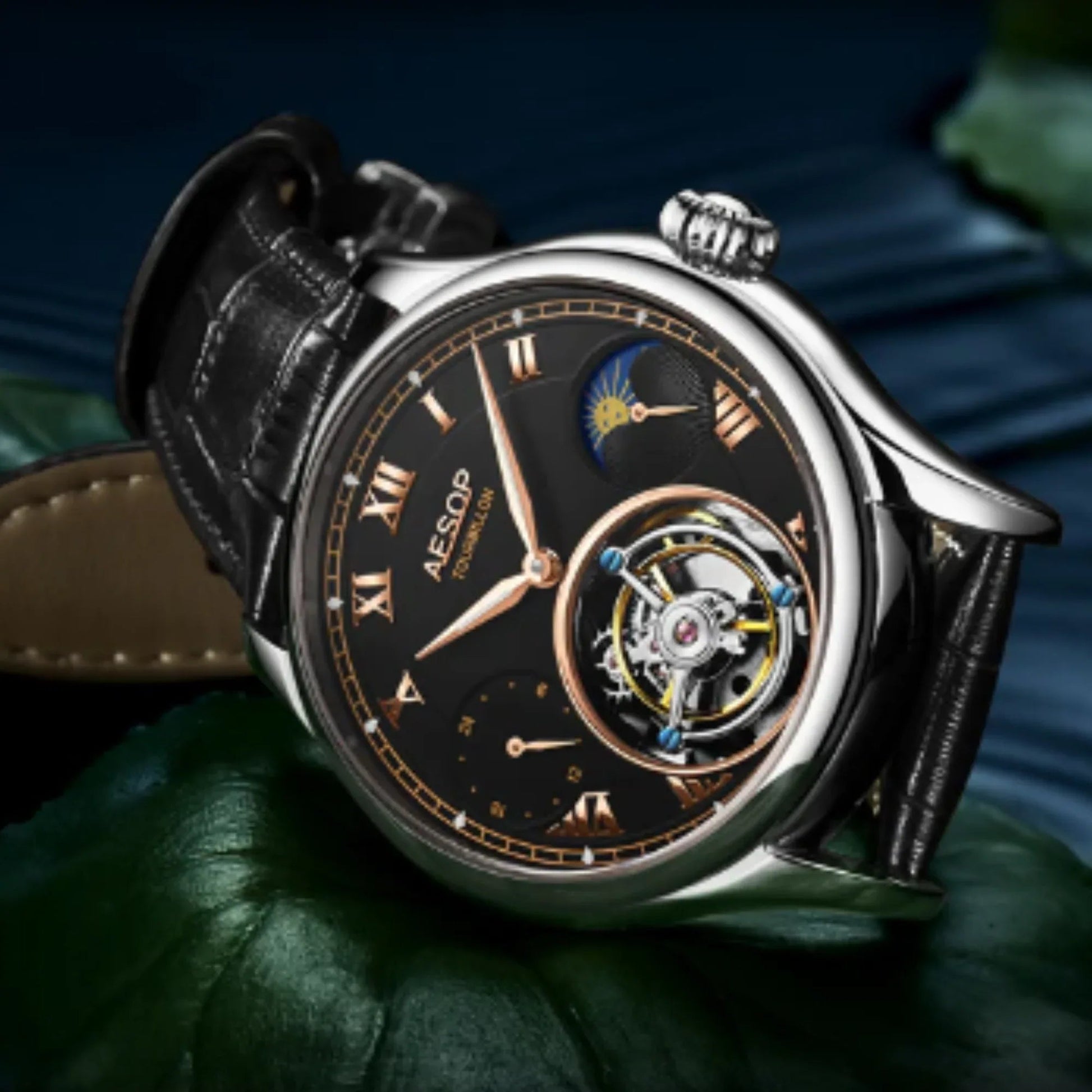 AESOP GMT Multifunction 100% Original Tourbillon 7020 watch - DREAM WATCHES