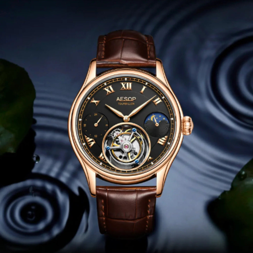 AESOP GMT Multifunction 100% Original Tourbillon 7020 watch - DREAM WATCHES