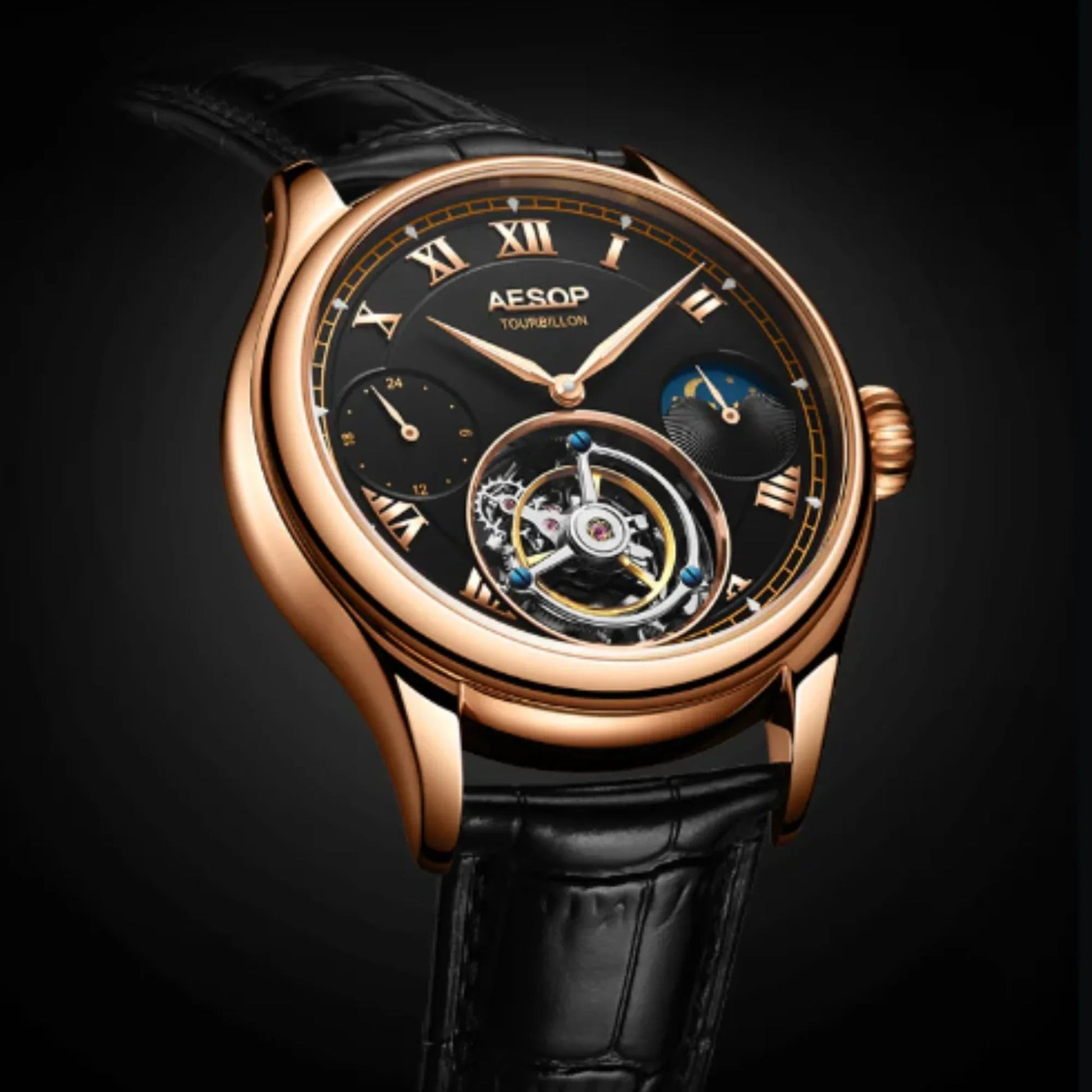 AESOP GMT Multifunction 100% Original Tourbillon 7020 watch - DREAM WATCHES