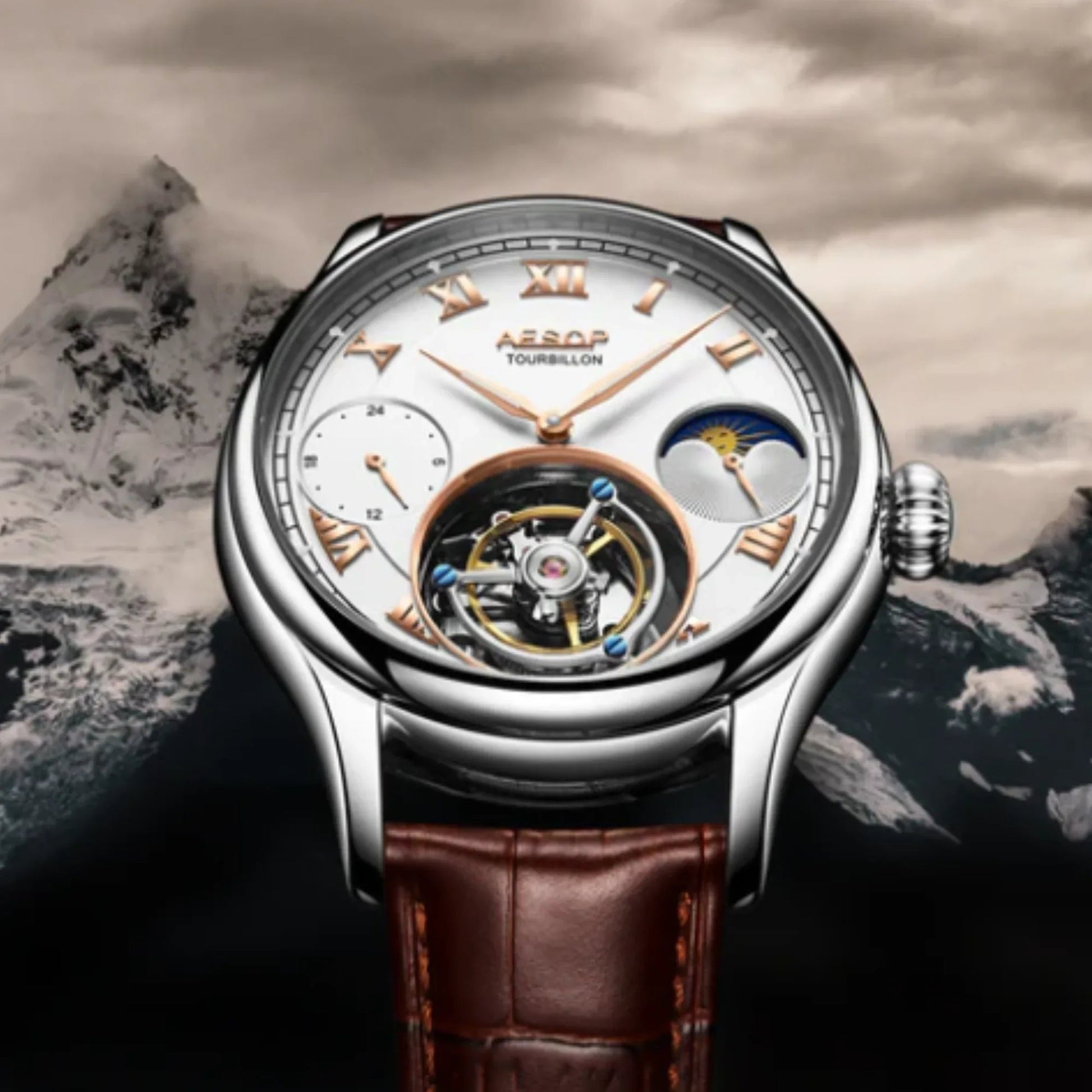AESOP GMT Multifunction 100% Original Tourbillon 7020 watch - DREAM WATCHES