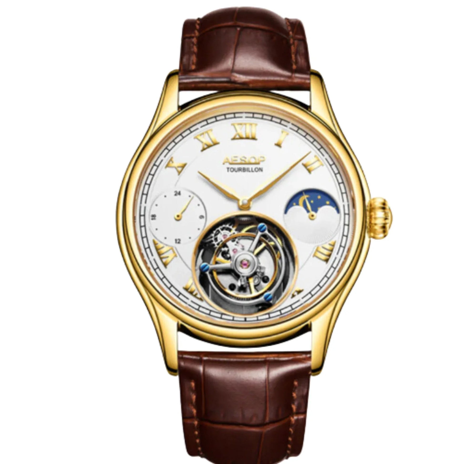 AESOP GMT Multifunction 100% Original Tourbillon 7020 watch - DREAM WATCHES