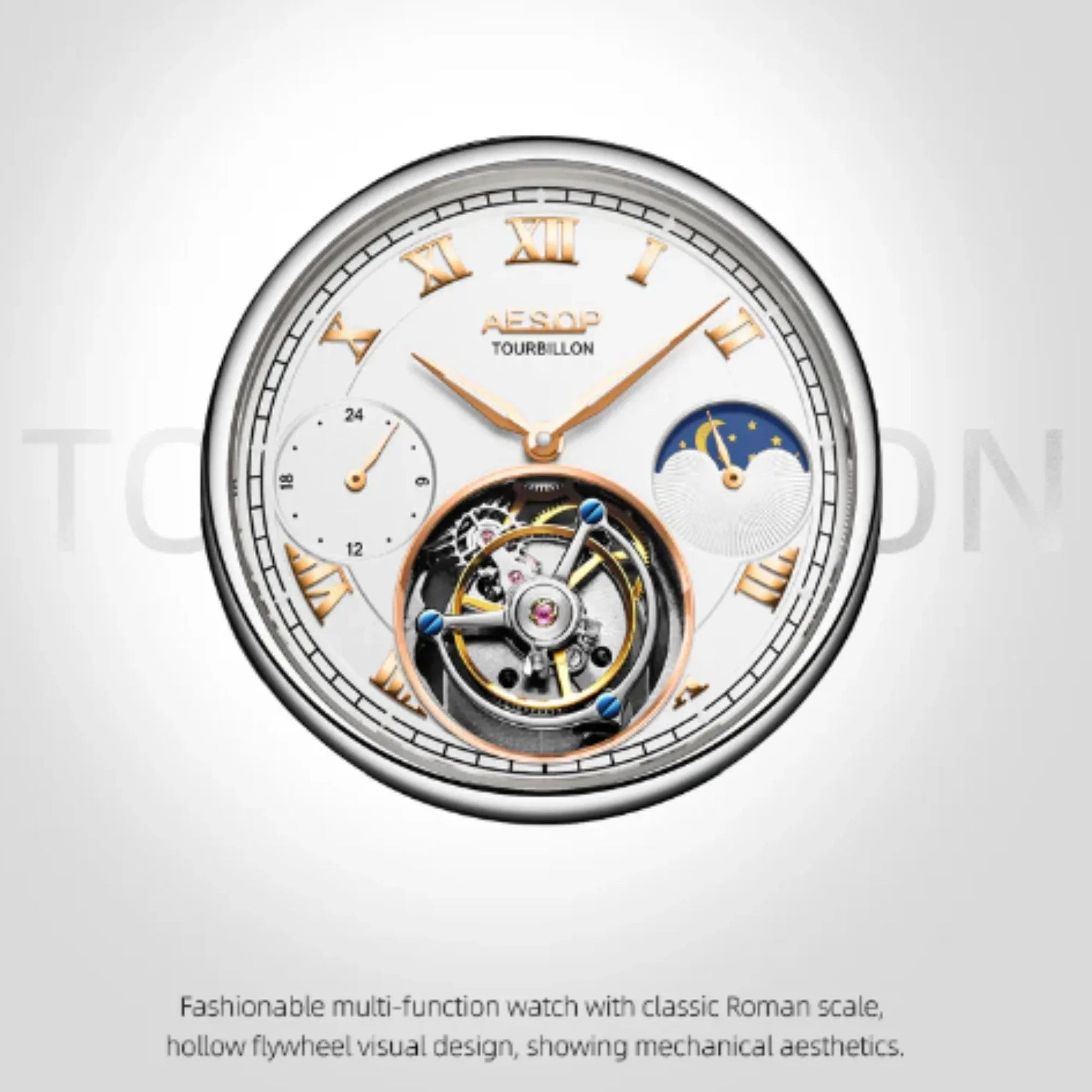 AESOP GMT Multifunction 100% Original Tourbillon 7020 watch - DREAM WATCHES