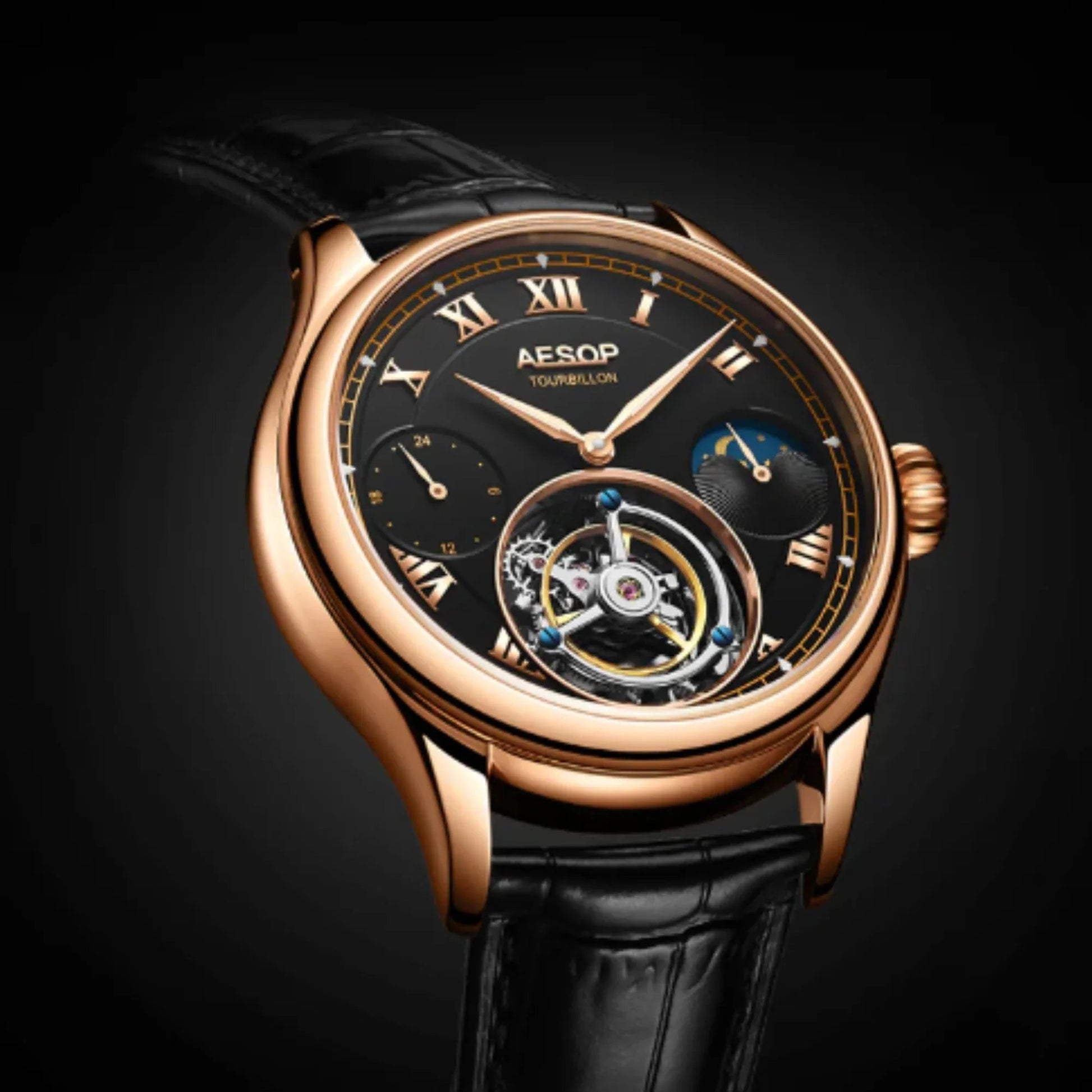 AESOP GMT Multifunction 100% Original Tourbillon 7020 watch - DREAM WATCHES