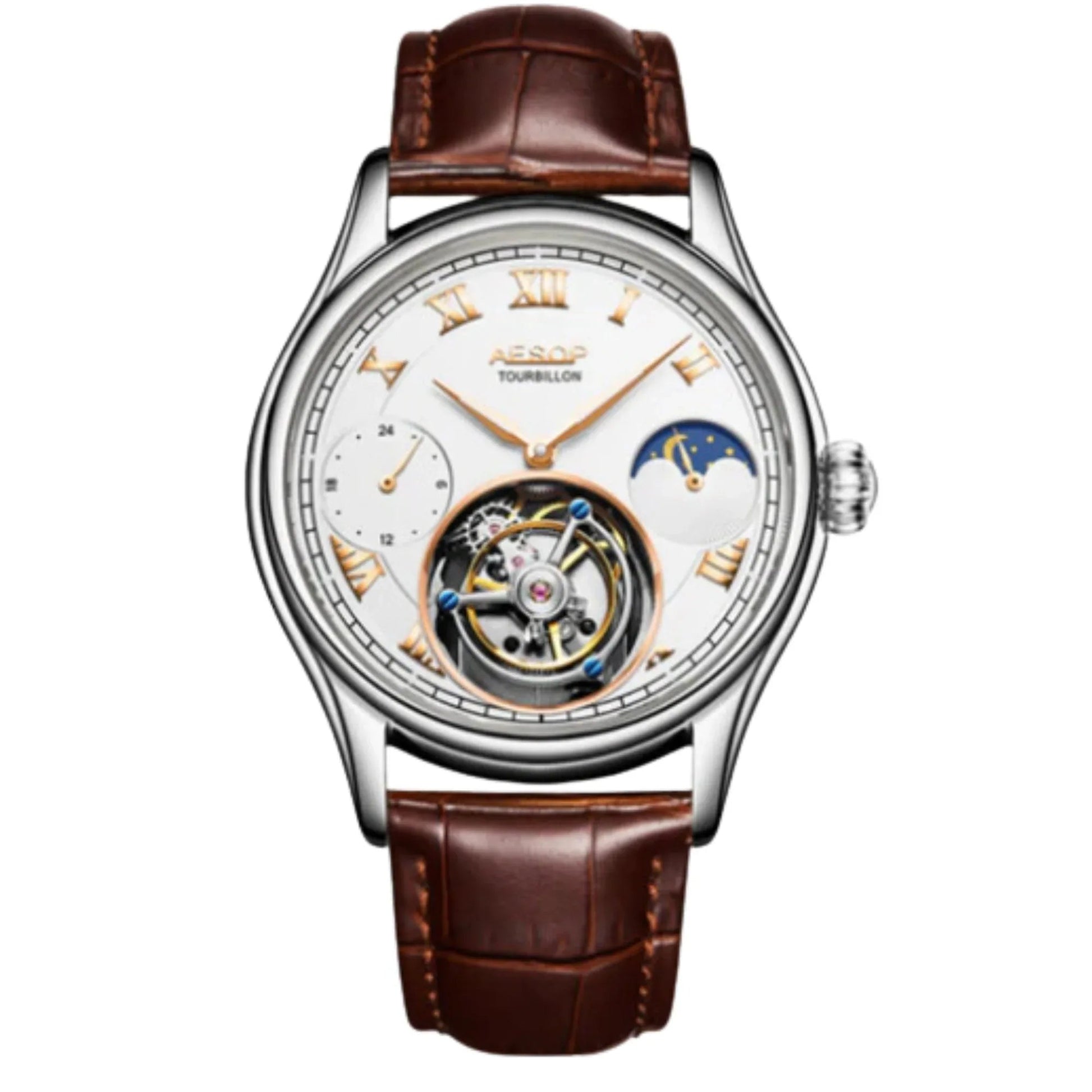 AESOP GMT Multifunction 100% Original Tourbillon 7020 watch - DREAM WATCHES