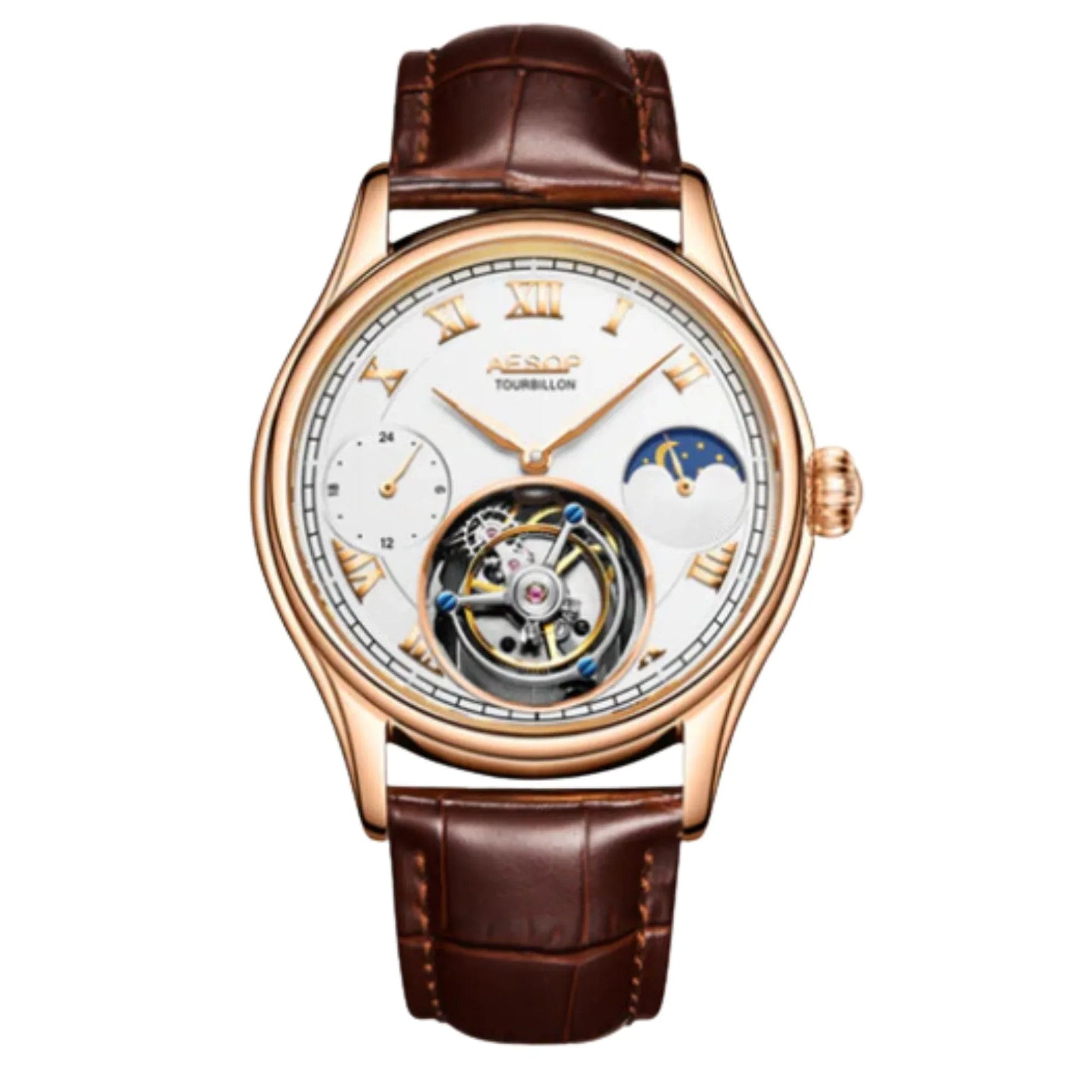 AESOP GMT Multifunction 100% Original Tourbillon 7020 watch - DREAM WATCHES