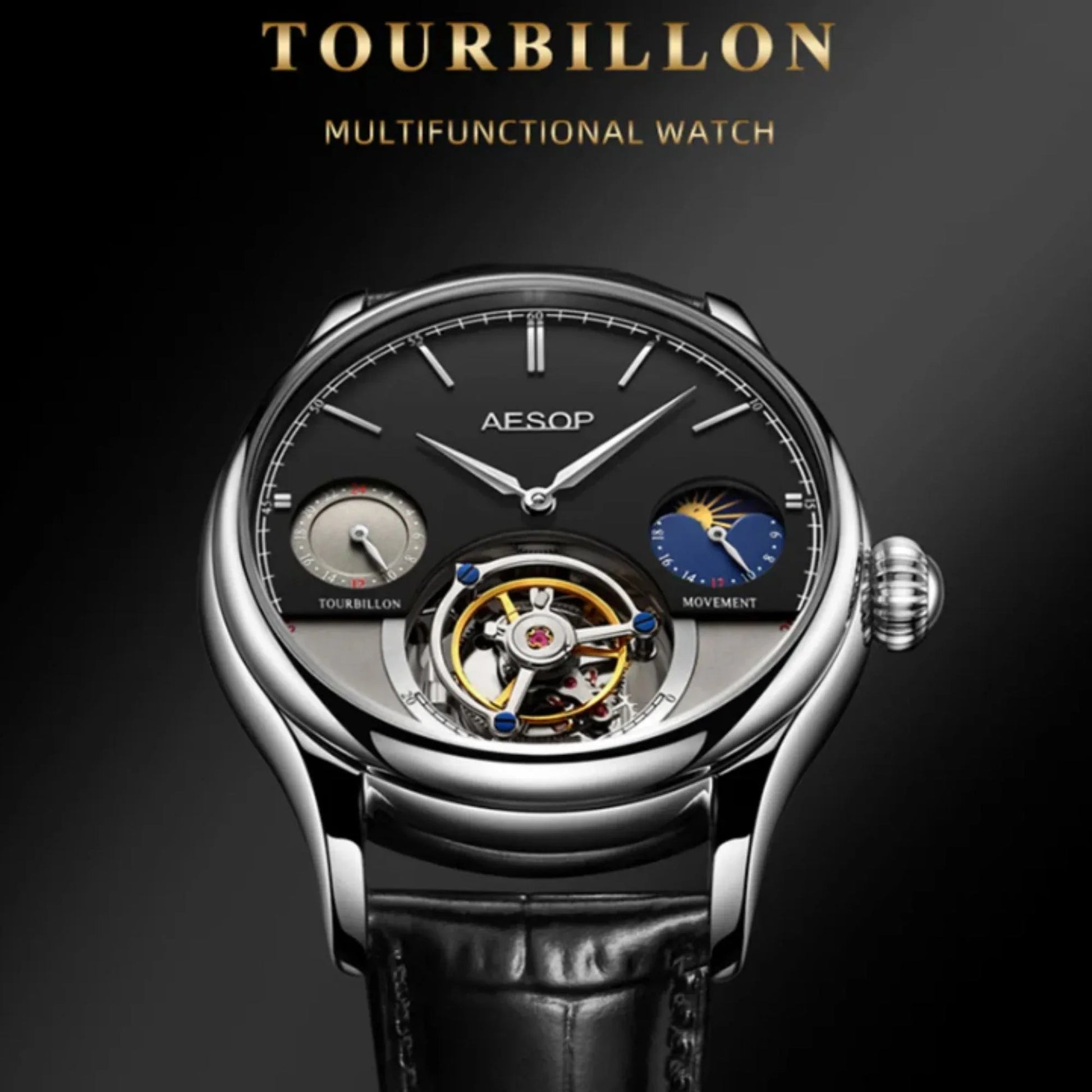 AESOP GMT Multifunction Original Tourbillon watch 7023 - DREAM WATCHES
