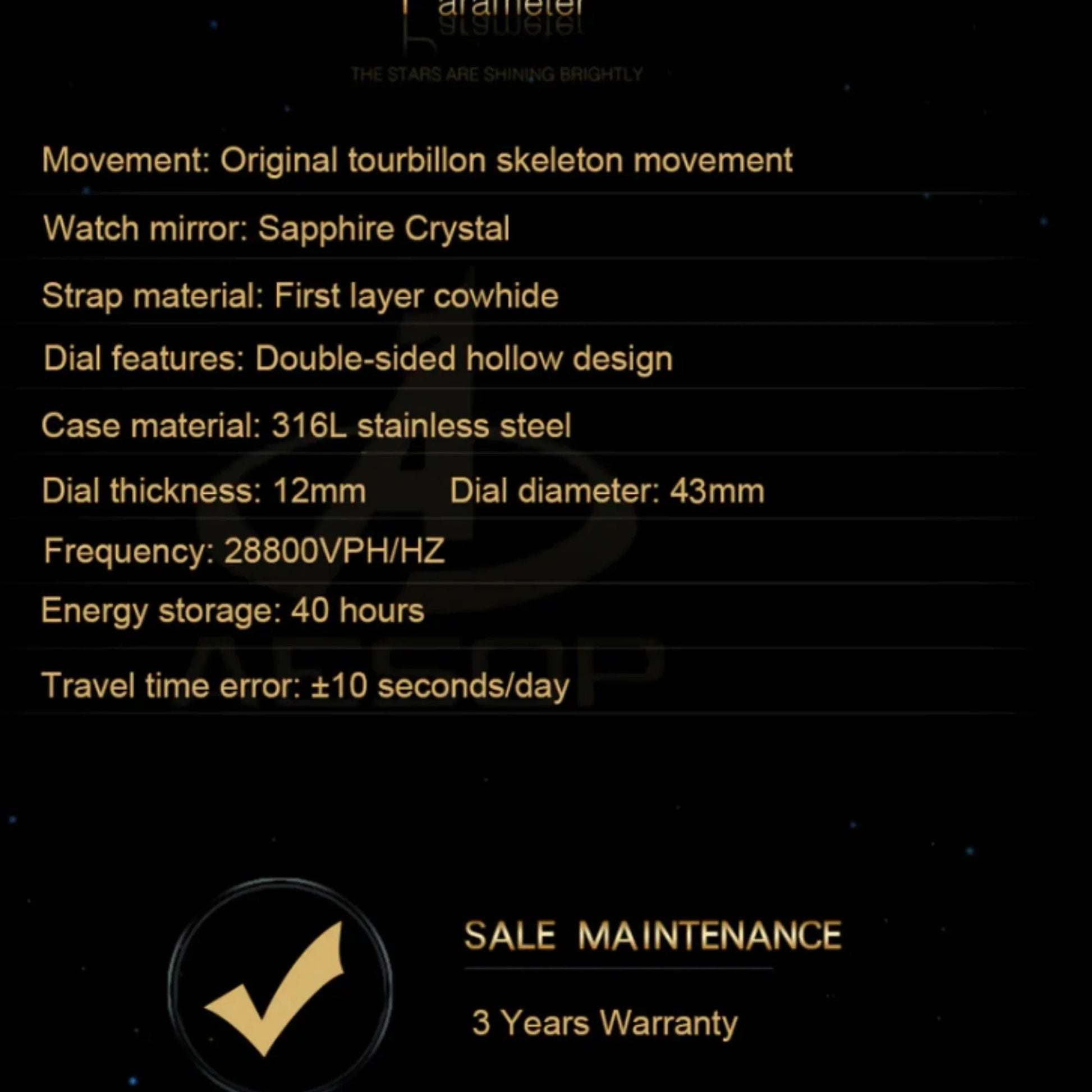 Aesop GMT Tourbillon Pearl Dial Multifunction watch 7017 - DREAM WATCHES