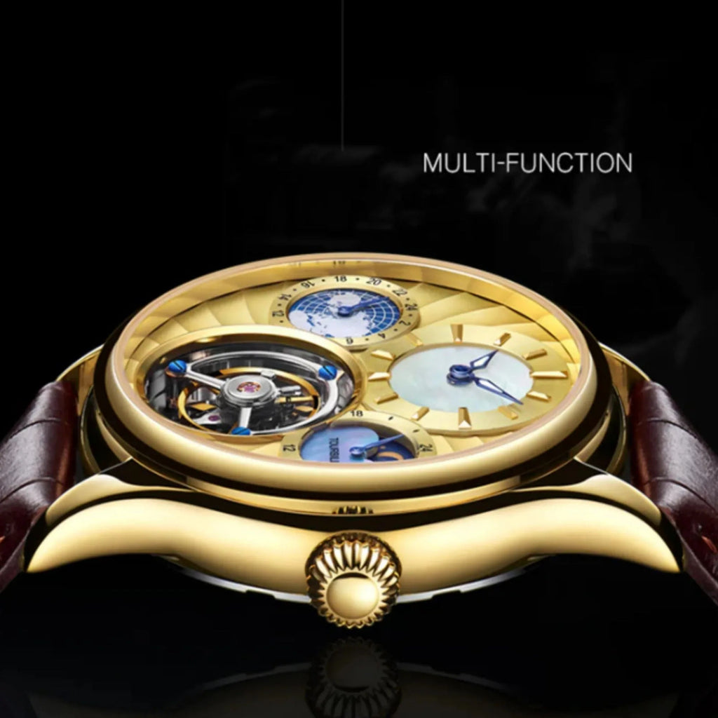 Aesop GMT Tourbillon Pearl Dial Multifunction watch 7017 - DREAM WATCHES