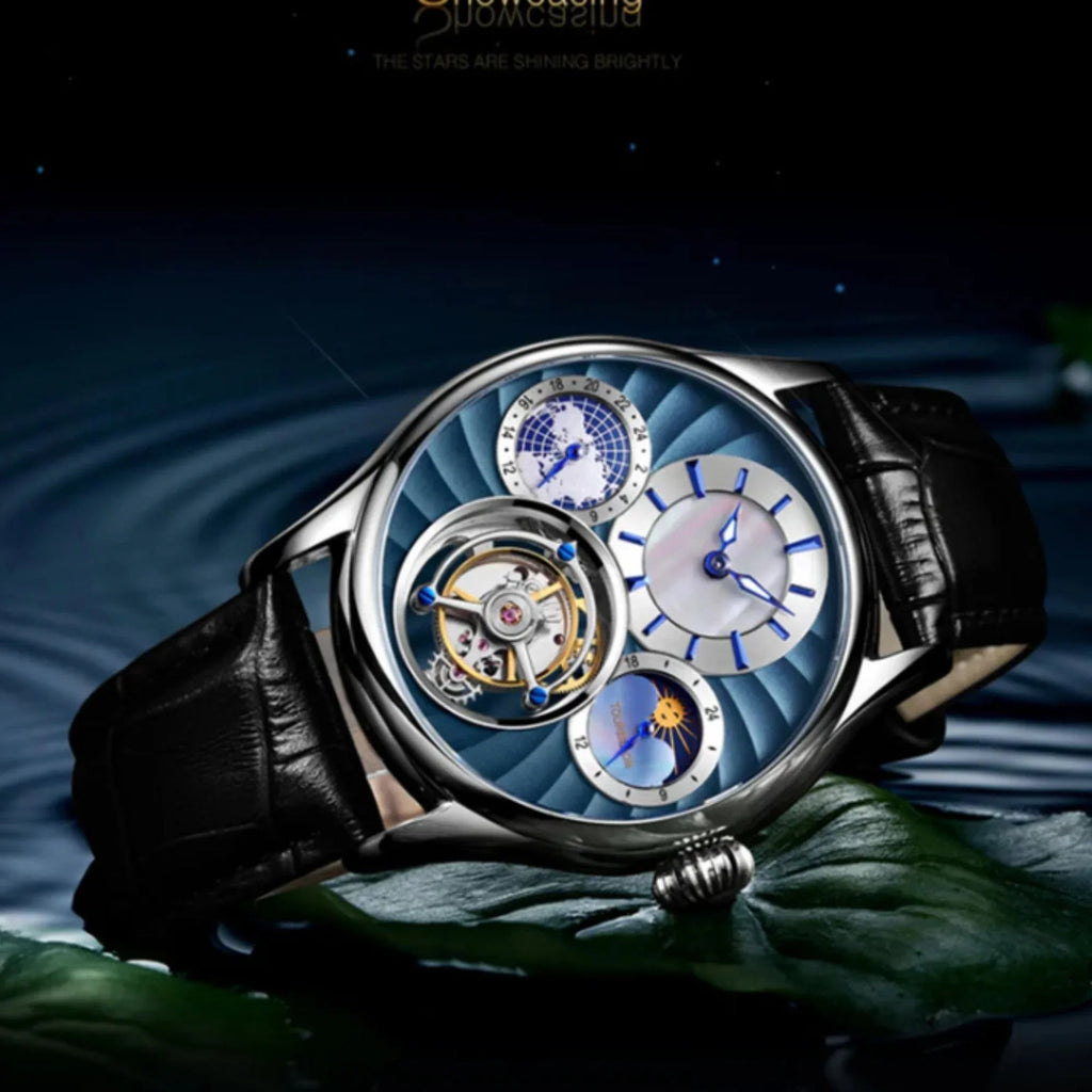 Aesop GMT Tourbillon Pearl Dial Multifunction watch 7017 - DREAM WATCHES