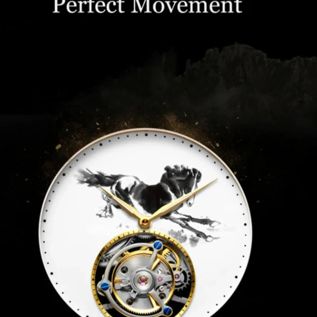 AESOP Ink Painting Tourbillon Horse watch 7010 - DREAM WATCHES