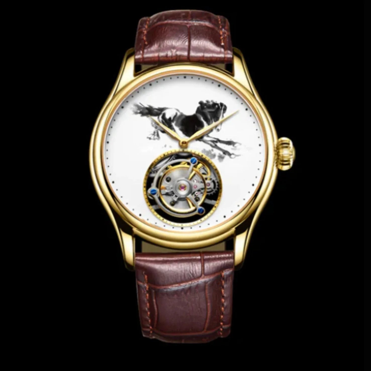 AESOP Ink Painting Tourbillon Horse watch 7010 - DREAM WATCHES