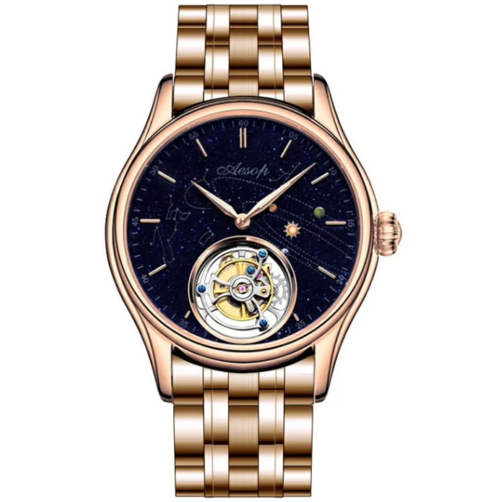 AESOP Mens Luxury Real Flying Tourbillon Mechanical Watches 7025 - DREAM WATCHES