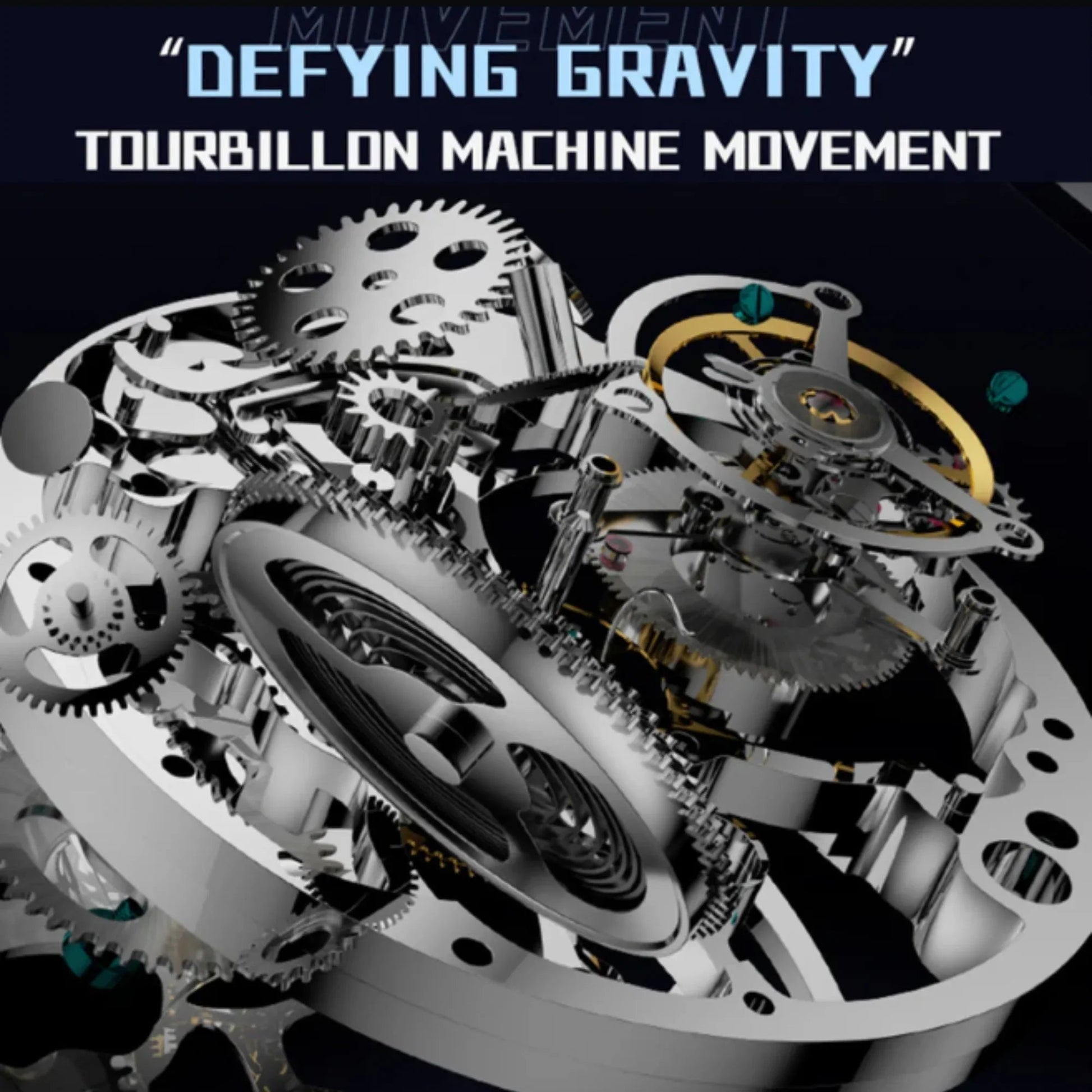 AESOP Mens Luxury starry sky dial Tourbillon 7049 - Silver - DREAM WATCHES