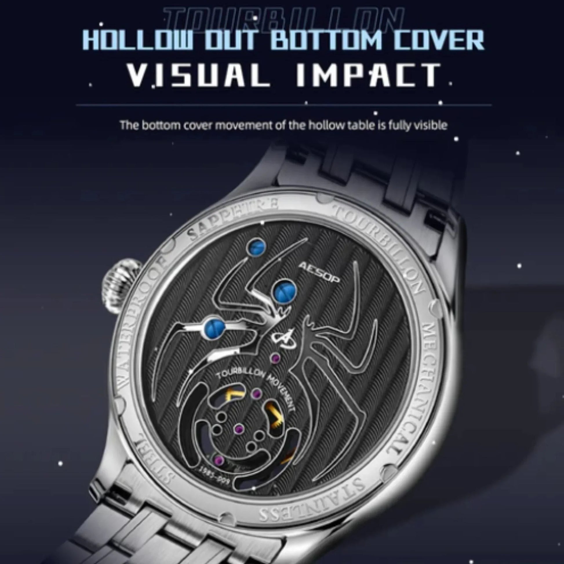 AESOP Original diamond tourbillon movement watch 7040 - DREAM WATCHES