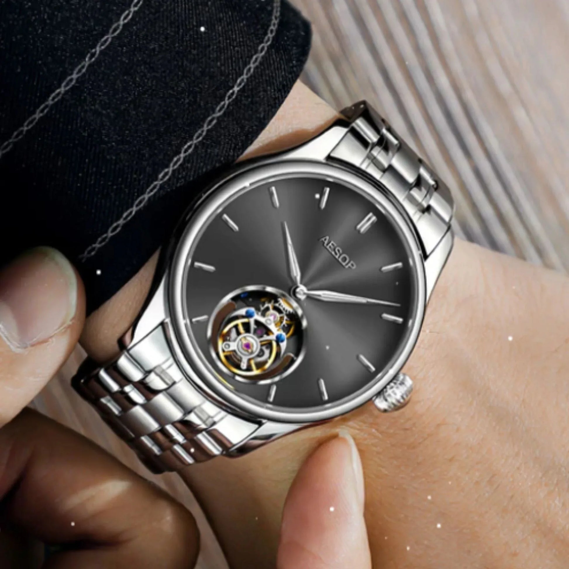 AESOP Original diamond tourbillon movement watch 7040 - DREAM WATCHES