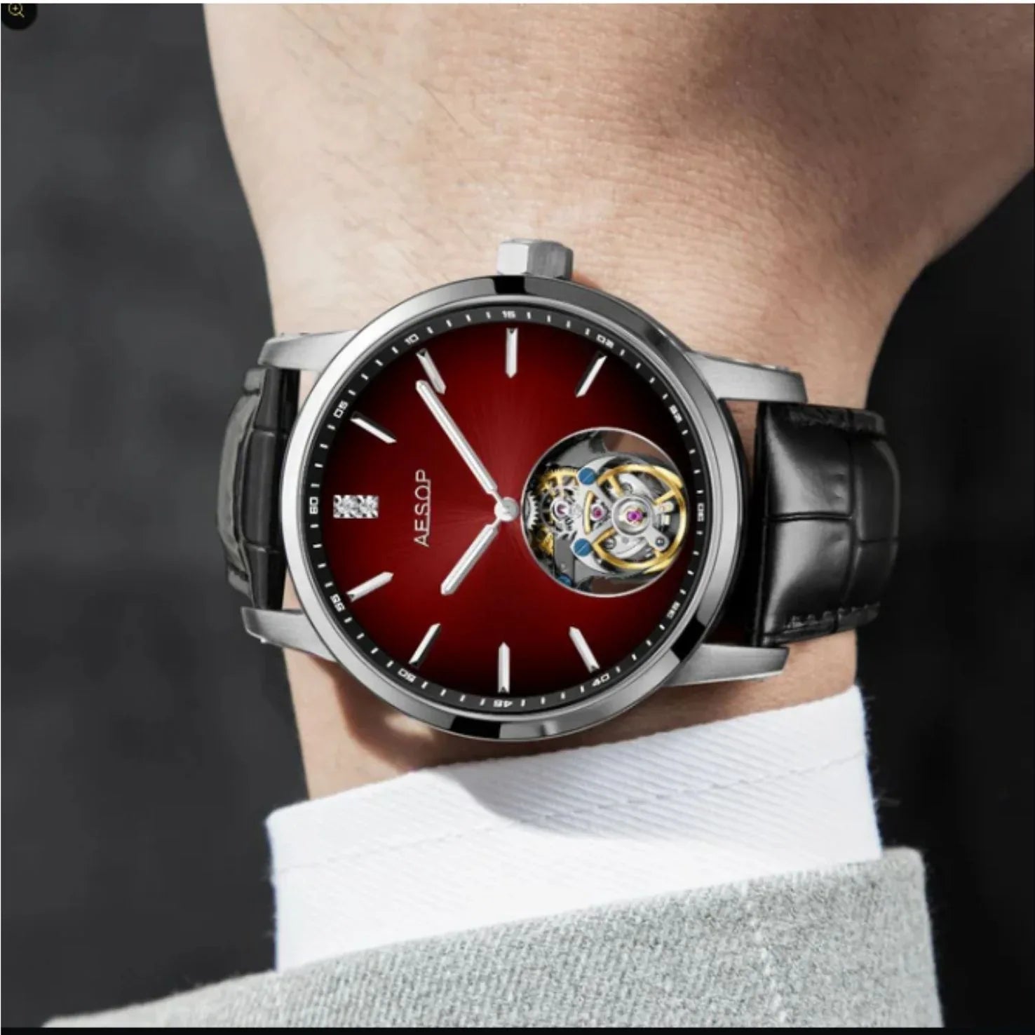 AESOP Original diamond tourbillon movement watch 7090 - DREAM WATCHES