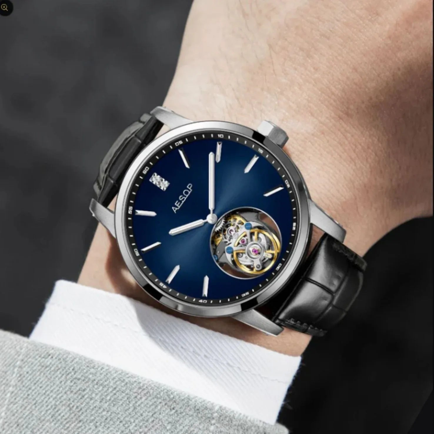 AESOP Original diamond tourbillon movement watch 7090 - DREAM WATCHES