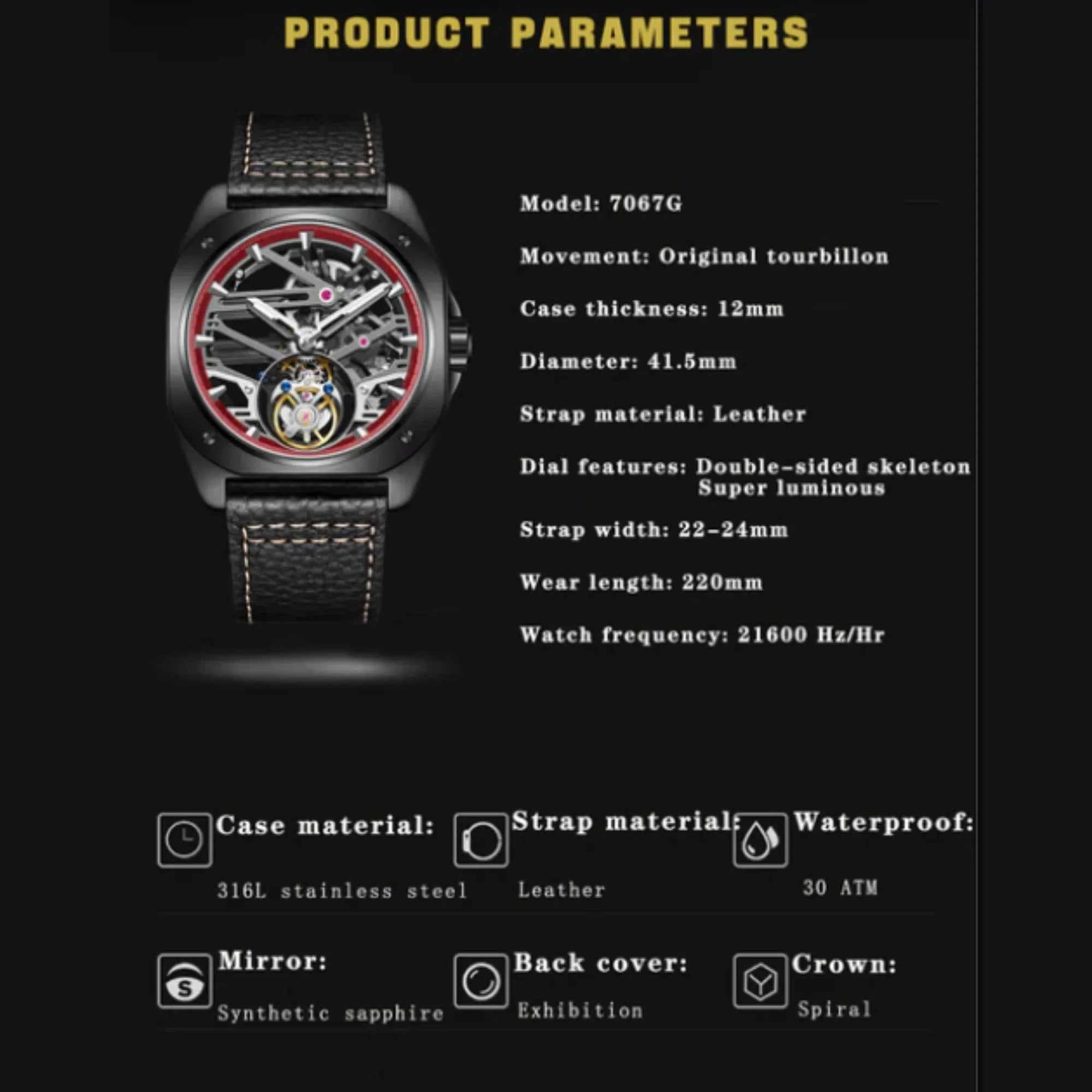 AESOP Original Skeleton Tourbillon Watch 7067 - DREAM WATCHES