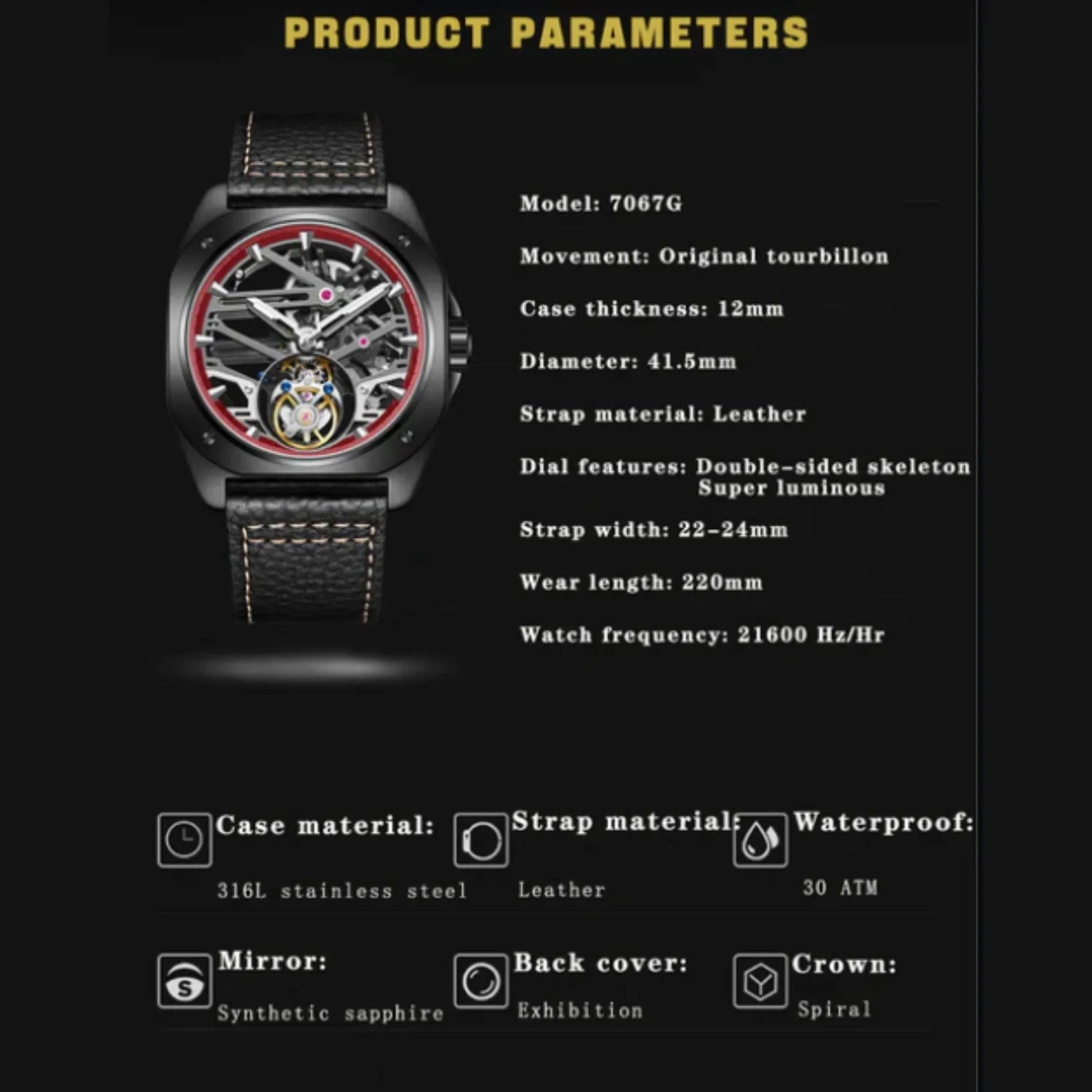 AESOP Original Skeleton Tourbillon Watch 7067 - DREAM WATCHES