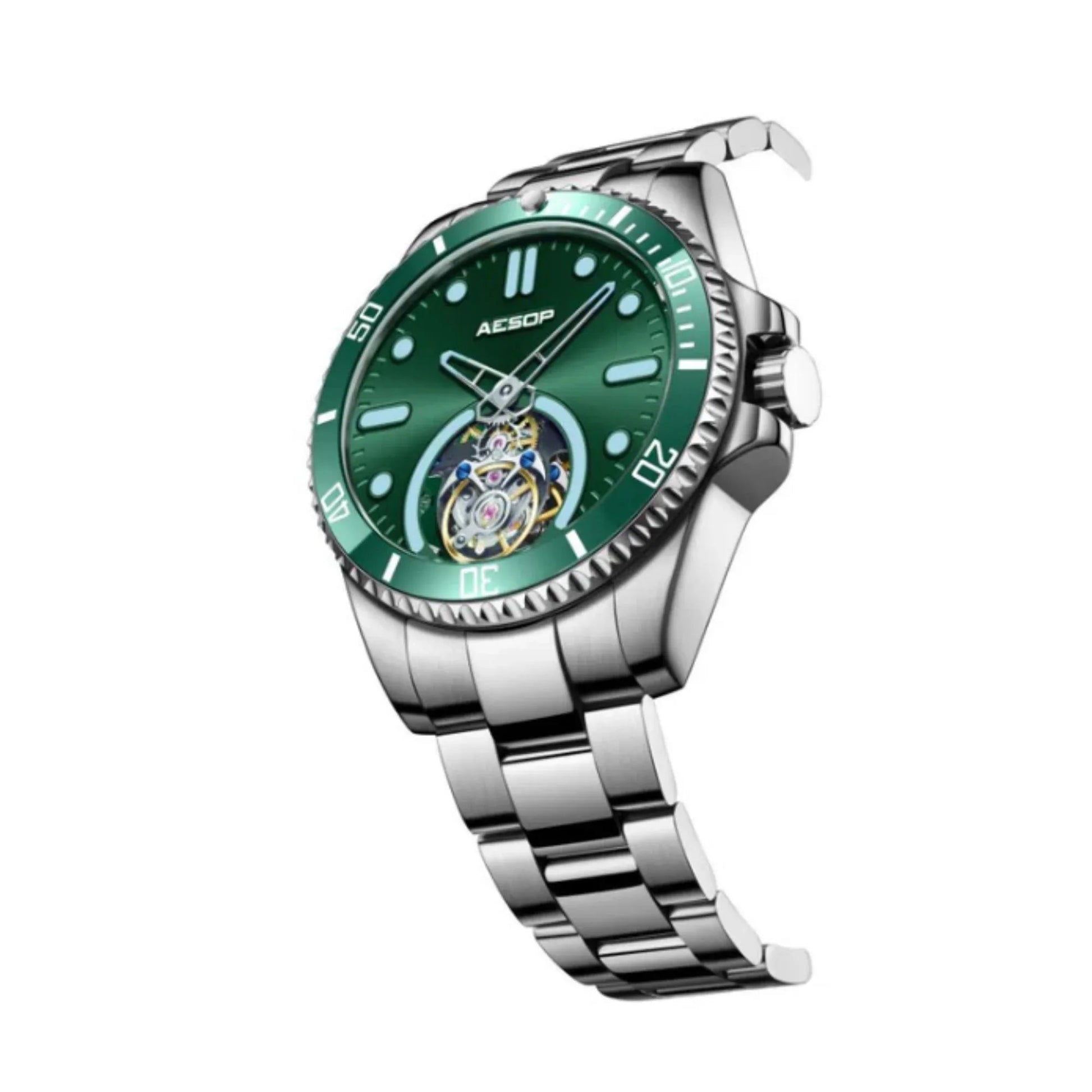 AESOP Original Tourbillon Ceramic Bezel Swiss Luminous Watch 7060 - DREAM WATCHES