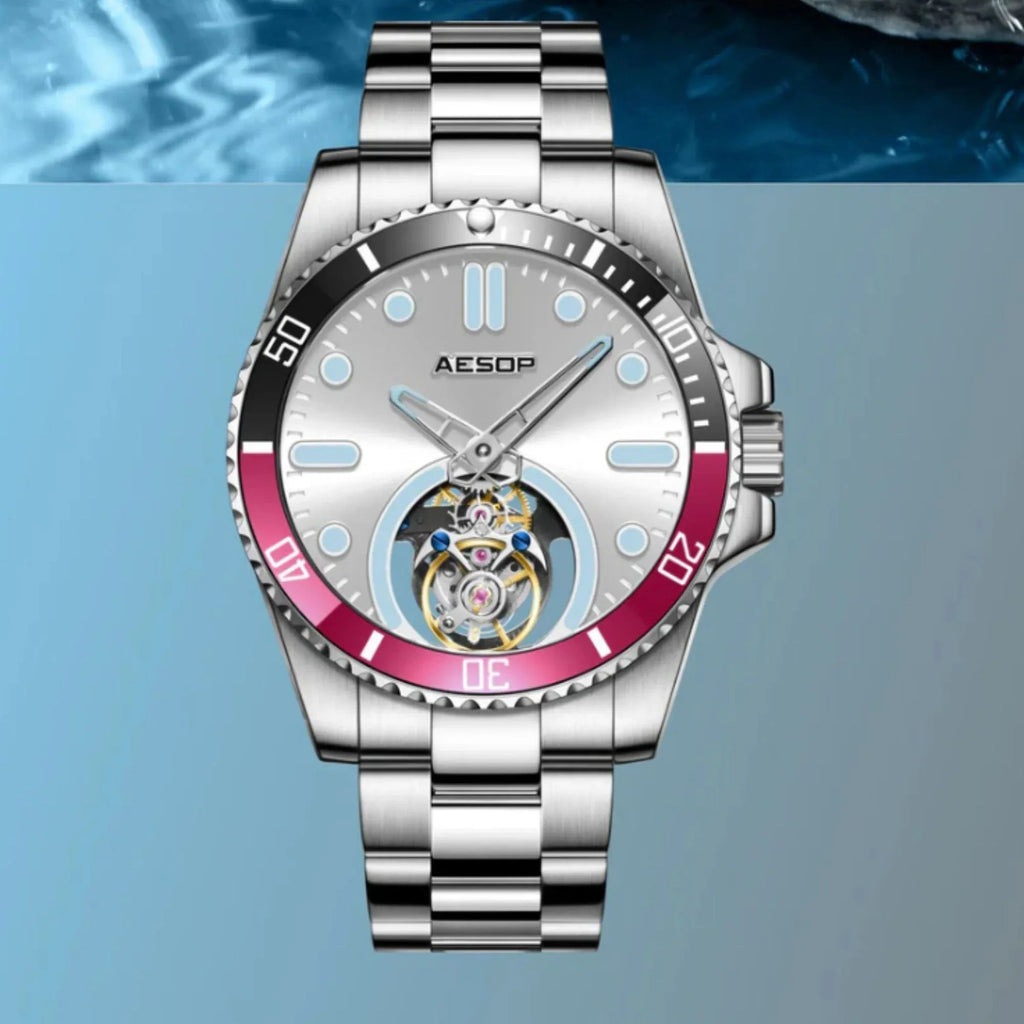 AESOP Original Tourbillon Ceramic Bezel Swiss Luminous Watch 7060 - DREAM WATCHES