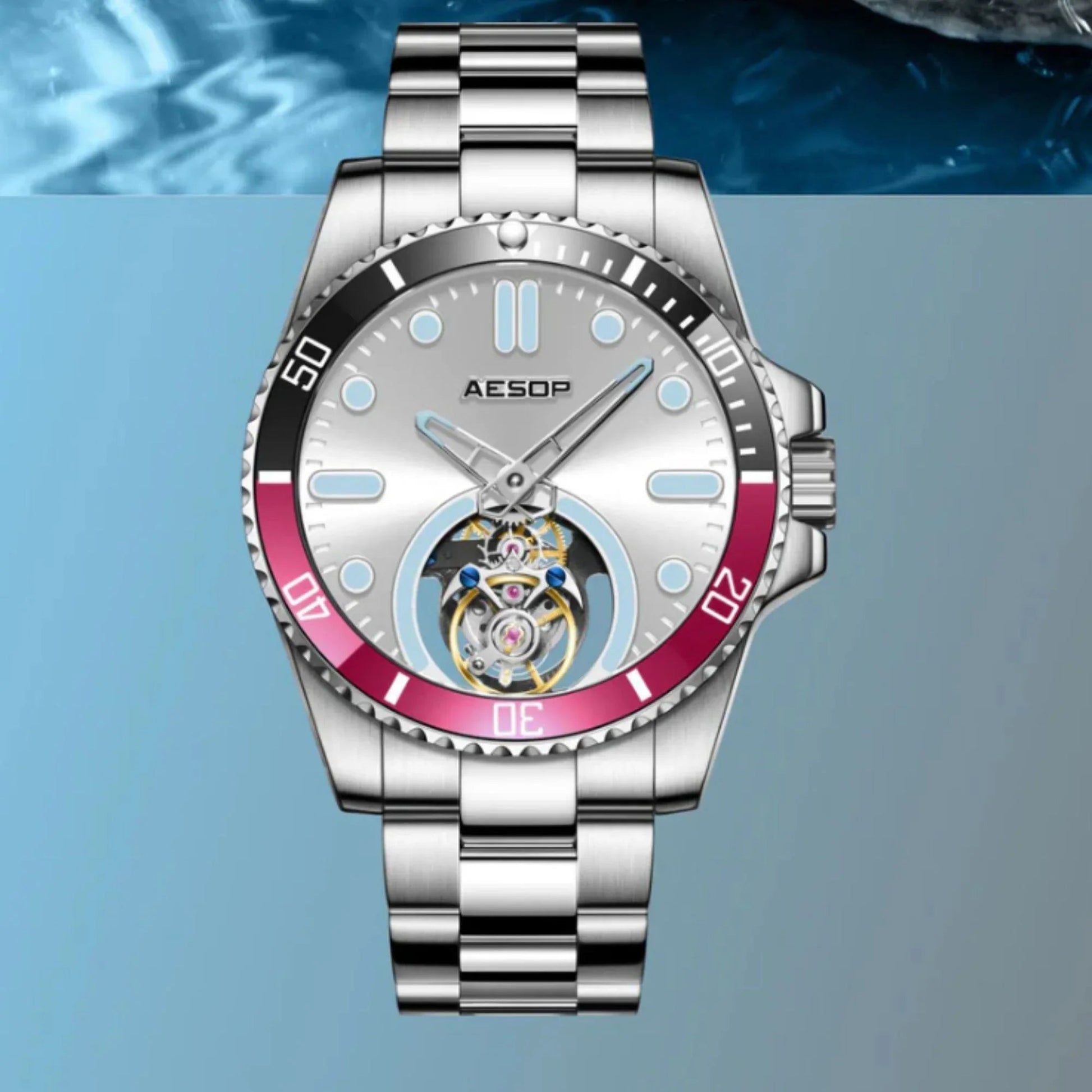 AESOP Original Tourbillon Ceramic Bezel Swiss Luminous Watch 7060 - DREAM WATCHES