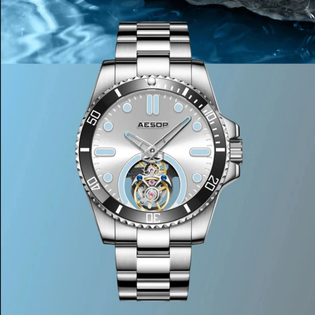 AESOP Original Tourbillon Ceramic Bezel Swiss Luminous Watch 7060 - DREAM WATCHES