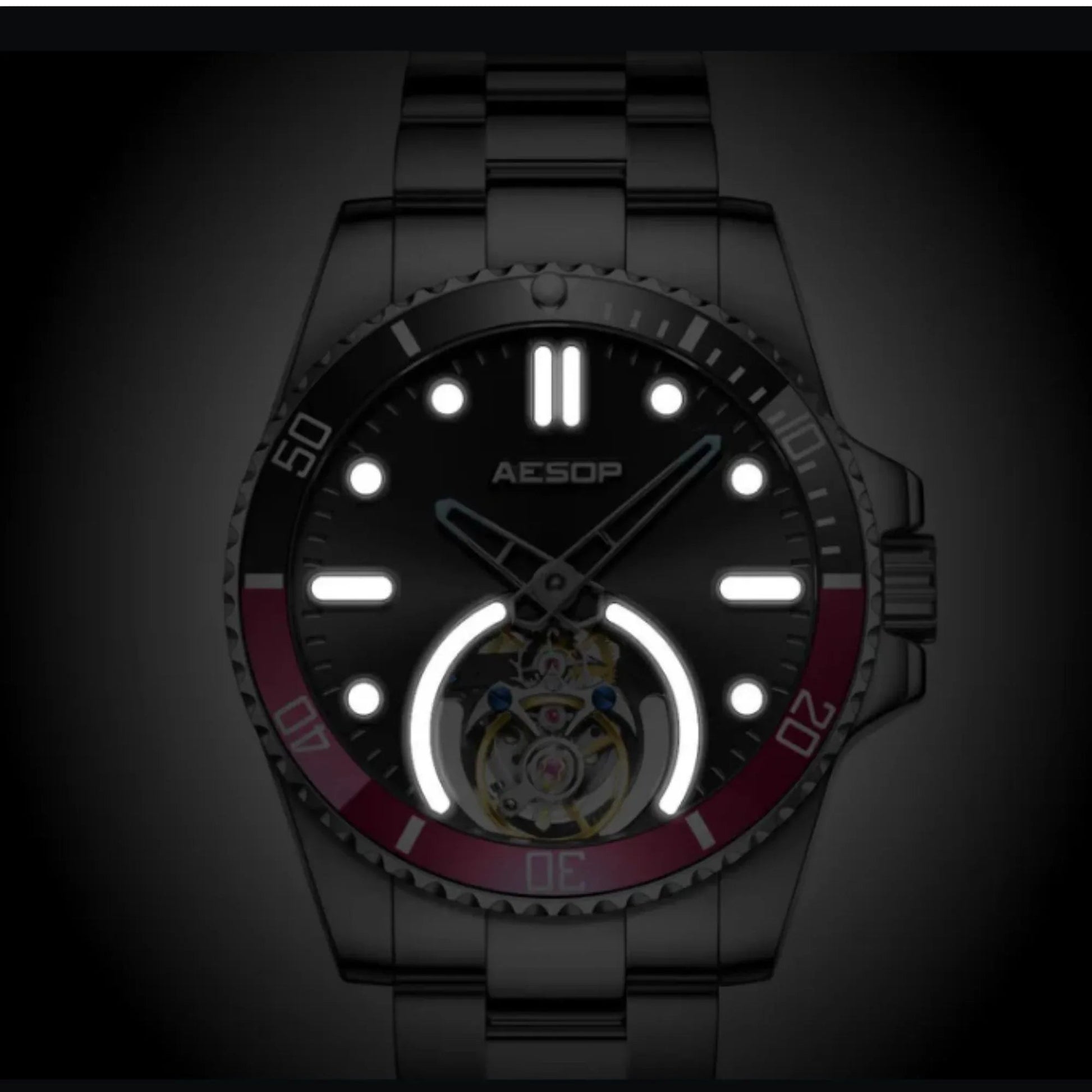 AESOP Original Tourbillon Ceramic Bezel Swiss Luminous Watch 7060 - DREAM WATCHES