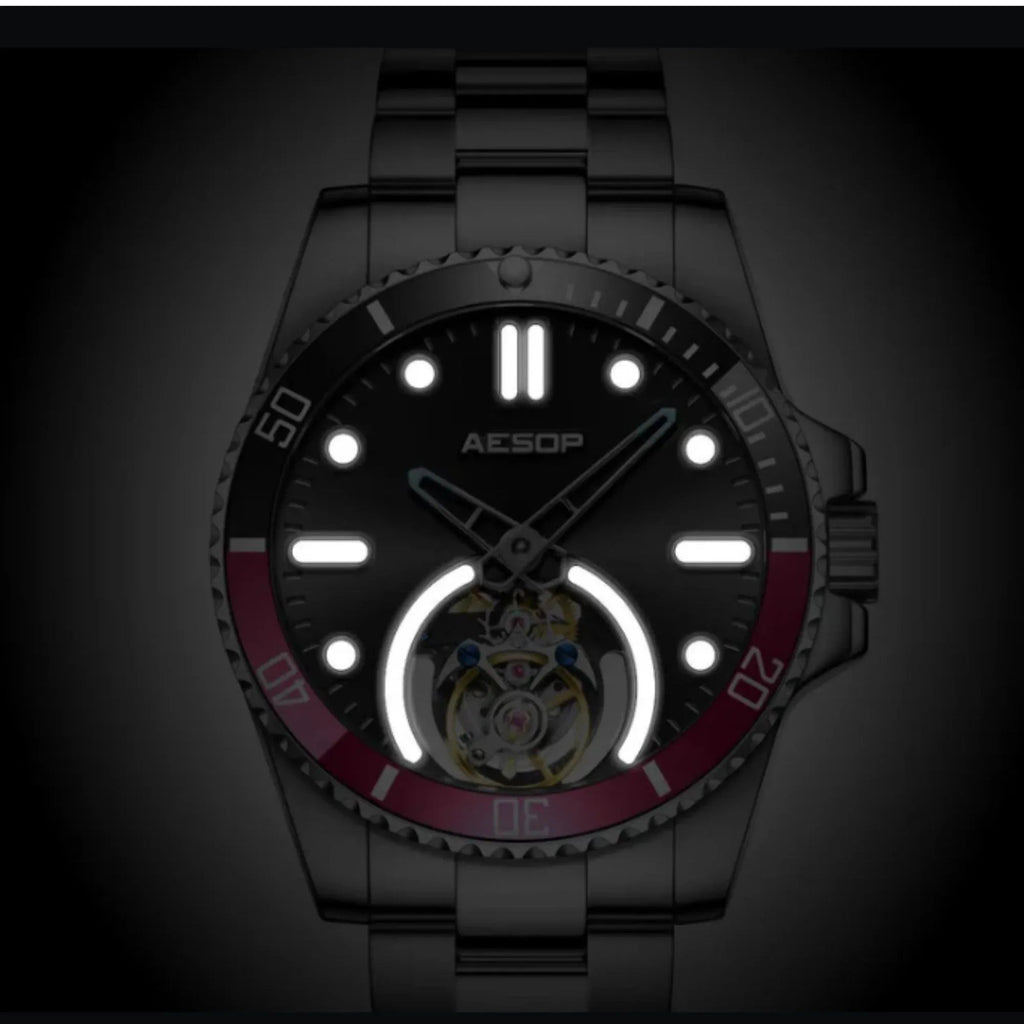 AESOP Original Tourbillon Ceramic Bezel Swiss Luminous Watch 7060 - DREAM WATCHES