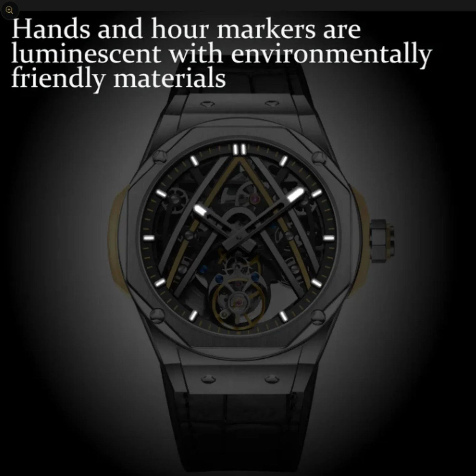 Aesop Original Tourbillon Movement U Shaped Dial Automatic Tourbillon Watch 7070 - Black Accents - DREAM WATCHES