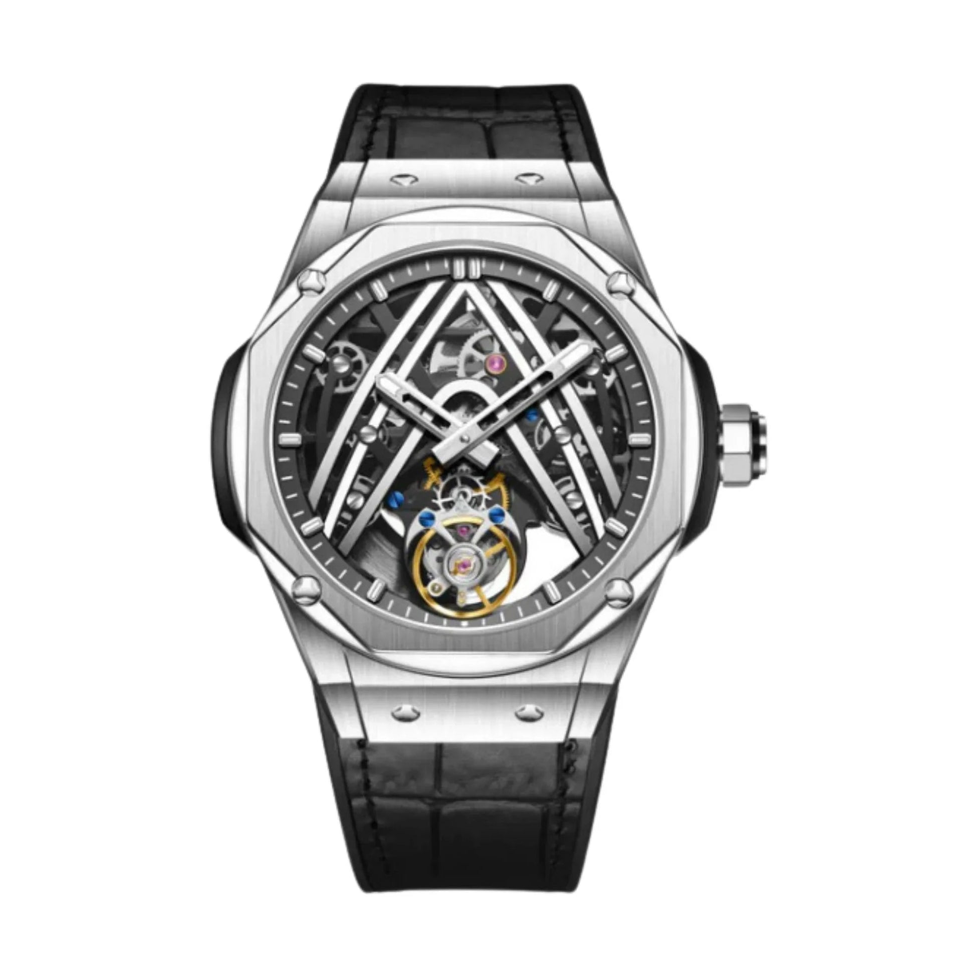 Aesop Original Tourbillon Movement U Shaped Dial Automatic Tourbillon Watch 7070 - Black Accents - DREAM WATCHES