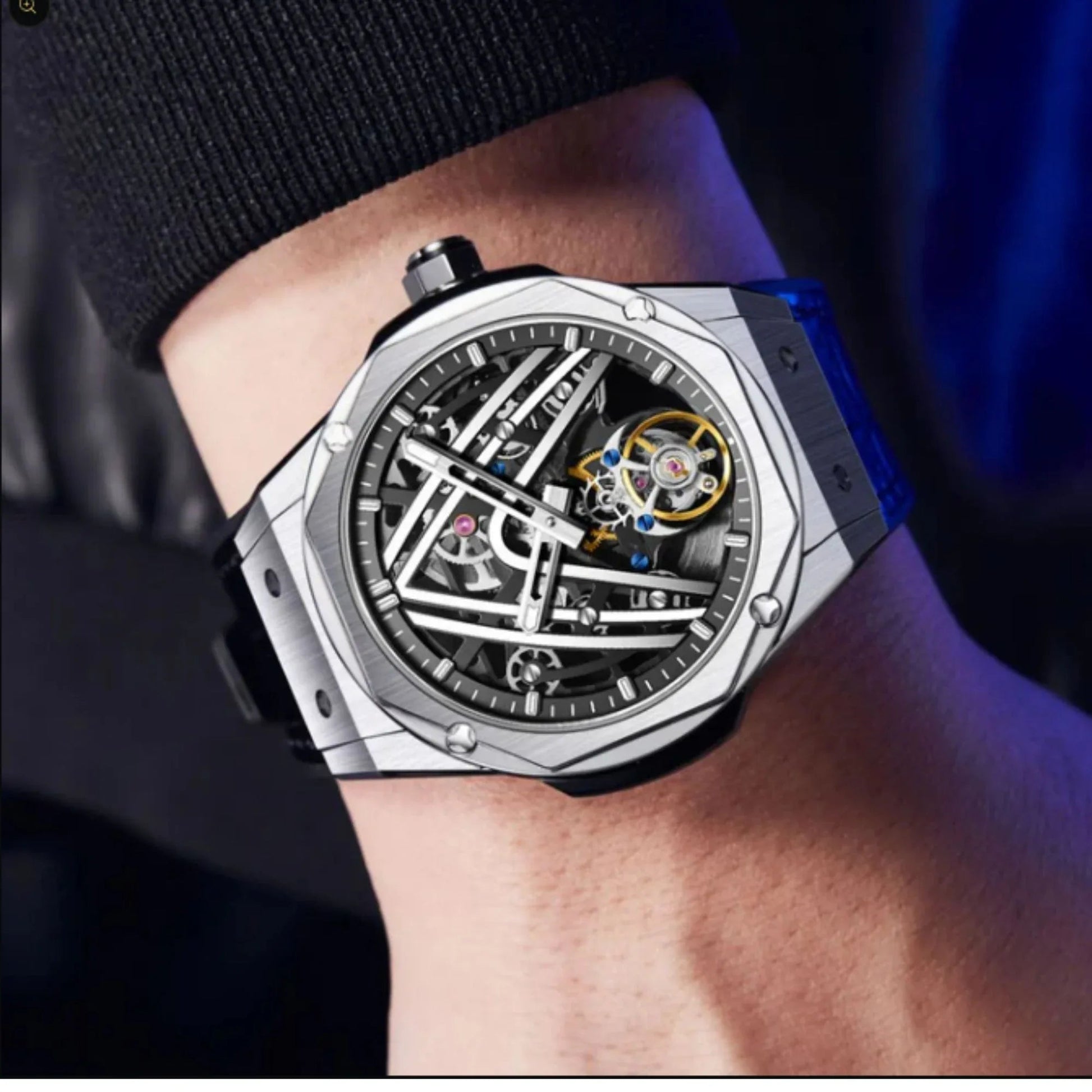 Aesop Original Tourbillon Movement U Shaped Dial Automatic Tourbillon Watch 7070 - Black Accents - DREAM WATCHES
