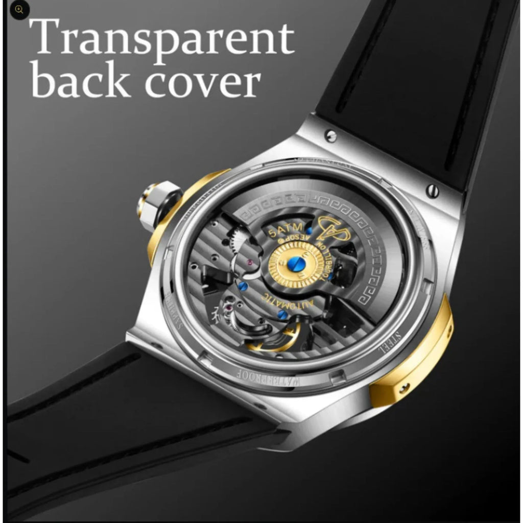 Aesop Original Tourbillon Movement U Shaped Dial Automatic Tourbillon Watch 7070 - Red Accents - DREAM WATCHES