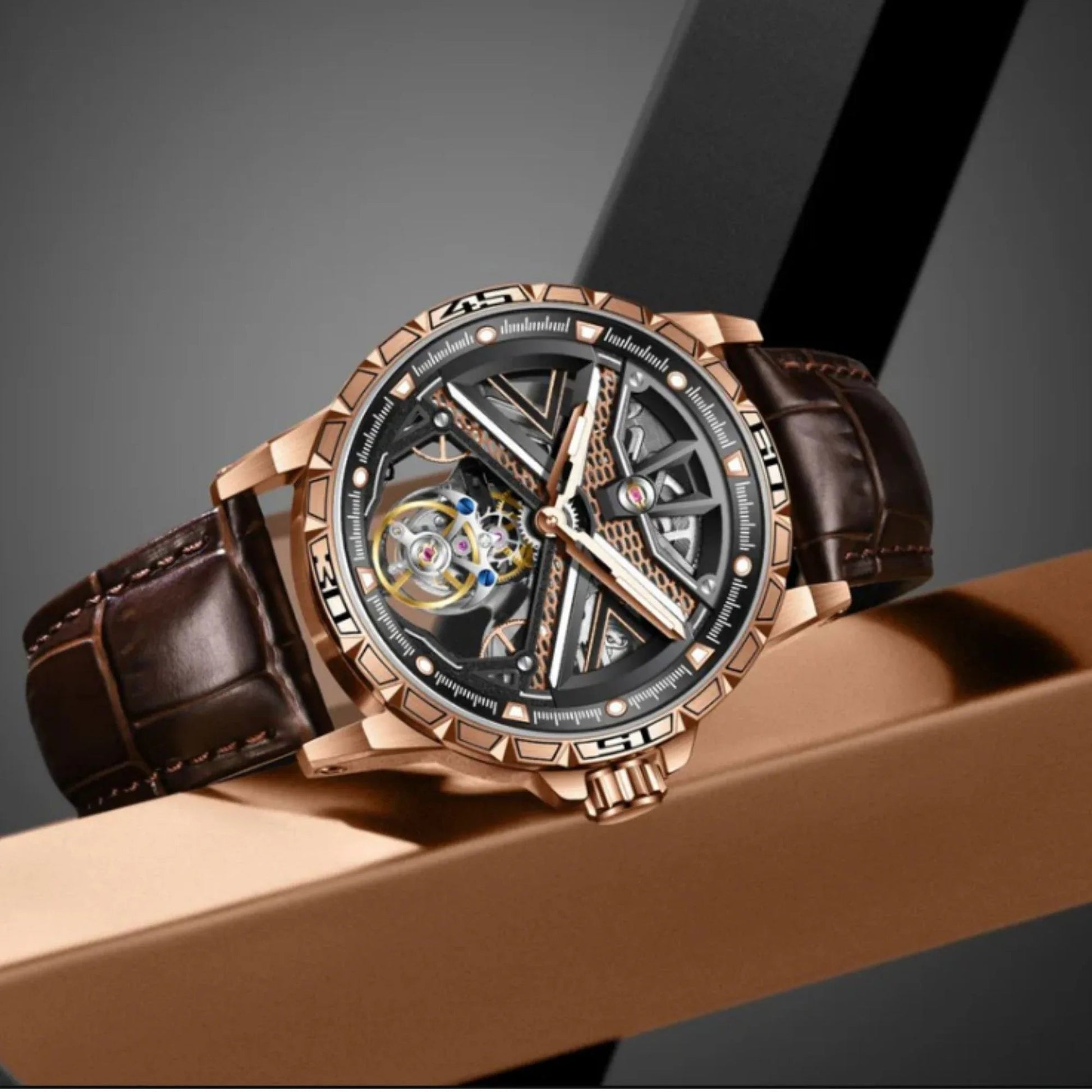 Aesop Original Tourbillon Skeleton Dial Manual Winding Mechanical Wrist Watch 7063 - DREAM WATCHES